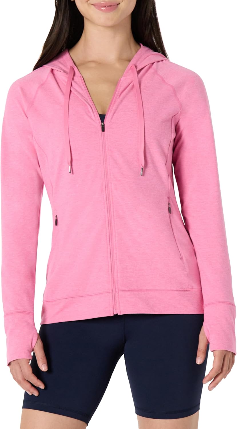 Amazon Essentials Women’s Athletic Soft Performance Lightweight Zip Up Workout Hoodie Jacket