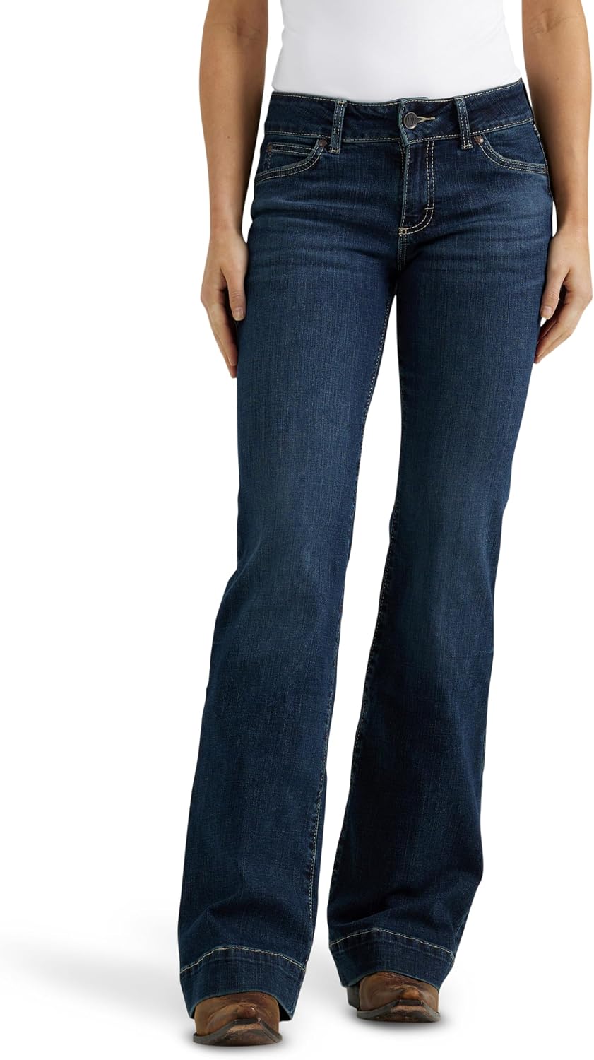 Wrangler Women’s Retro Mae Mid Rise Wide Leg Trouser Jean