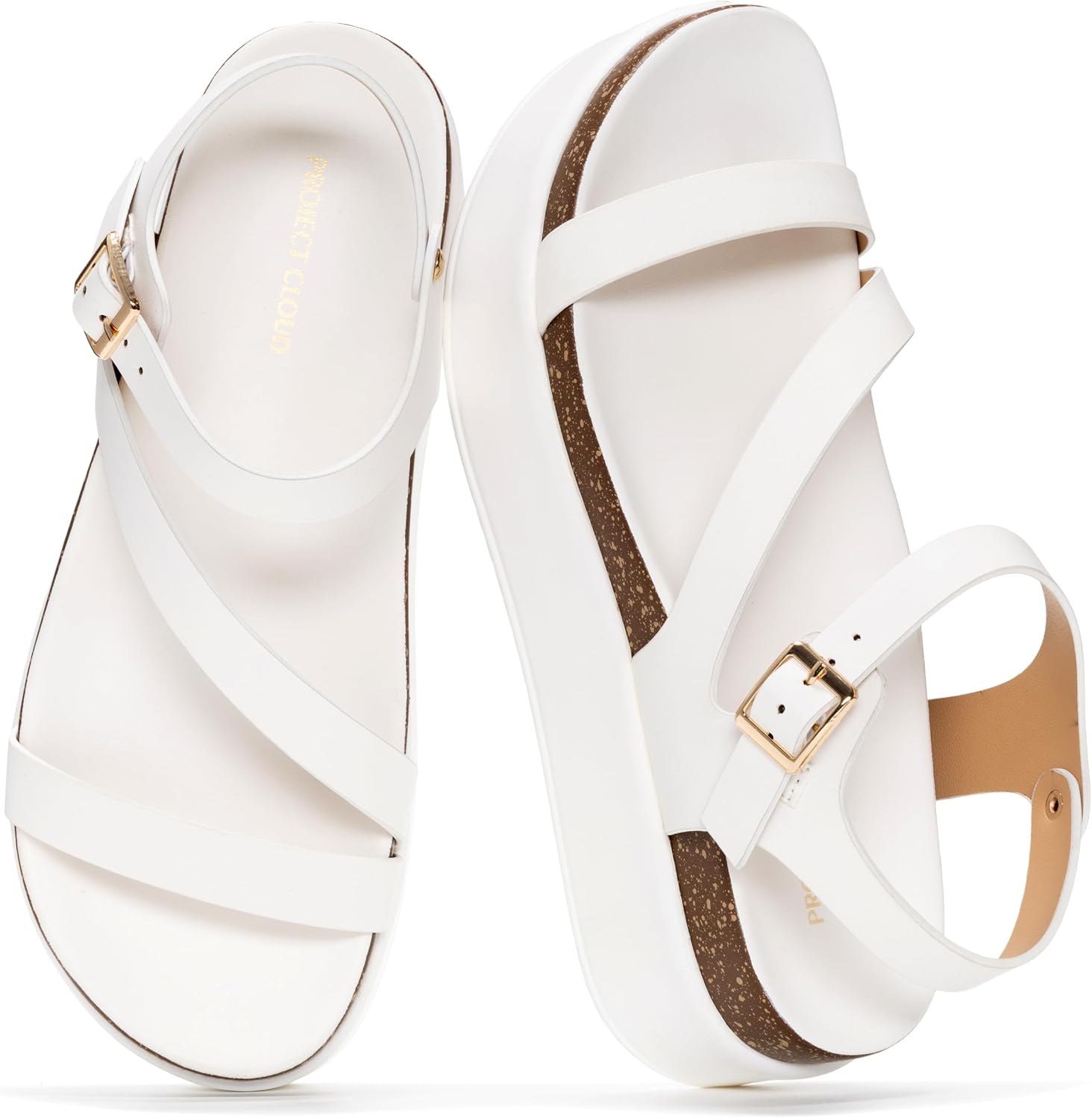 Project Cloud Platform Sandals Women Footwear – Plush & Soft Insole Wedge Sandals for Women Footwear Stylish Platform Shoes with Adjustable Straps (Mellow)