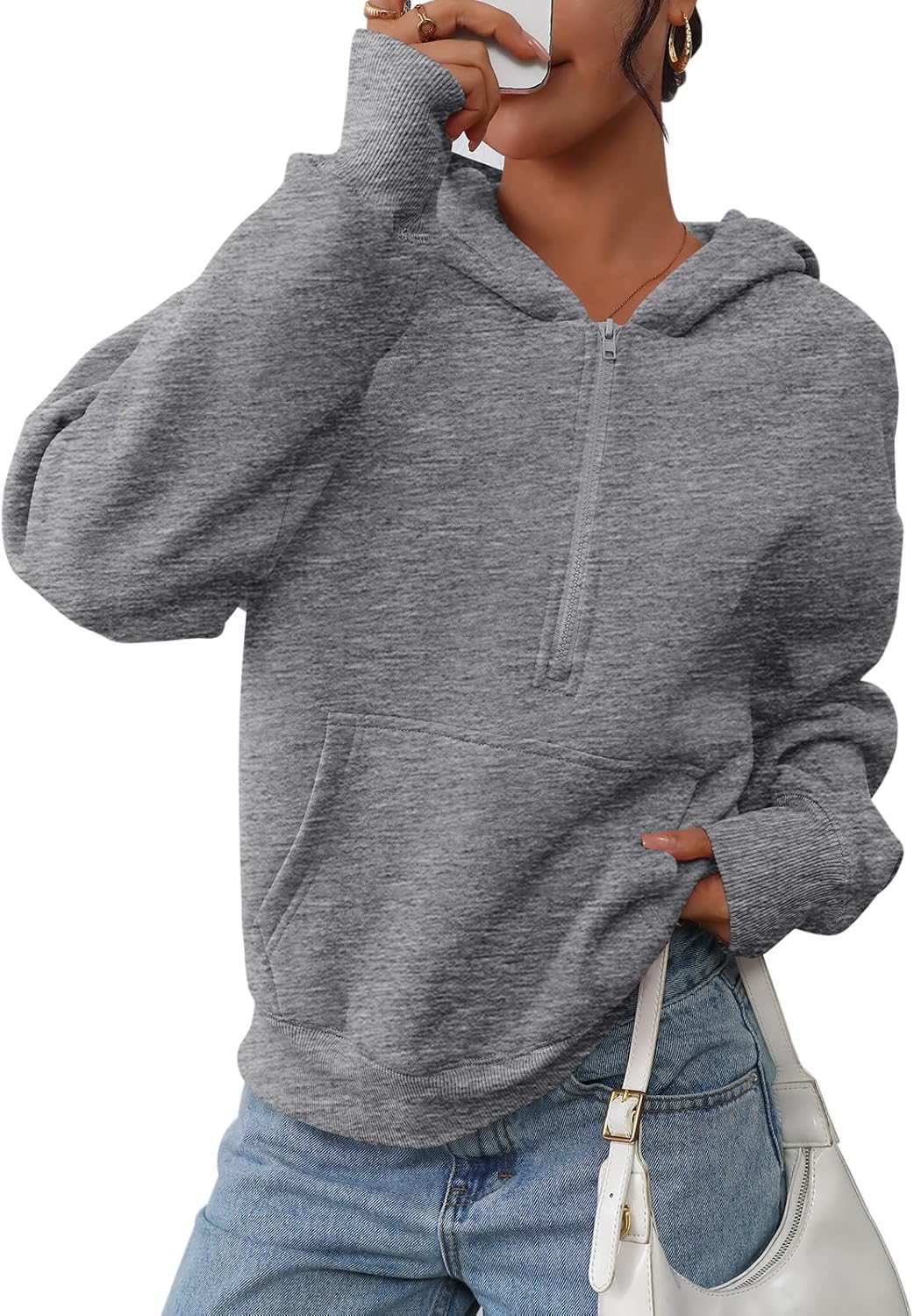 PRETTYGARDEN Women’s Half Zip Up Hoodies 2025 Fall Long Sleeve Cropped Pullover Oversized Sweatshirt Fashion Y2K Clothes