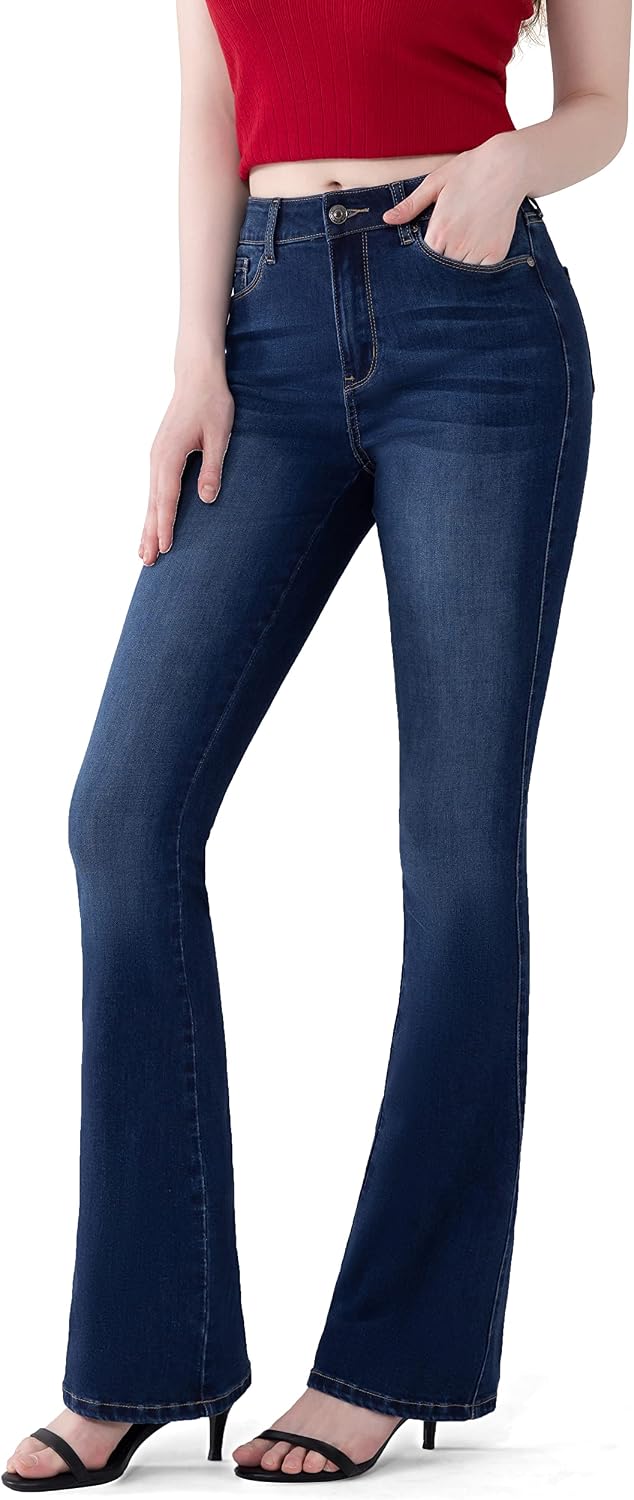 FLYING BANANA Women’s Totally Shaping Curvy Stretchy Bootcut Flare Denim Jeans