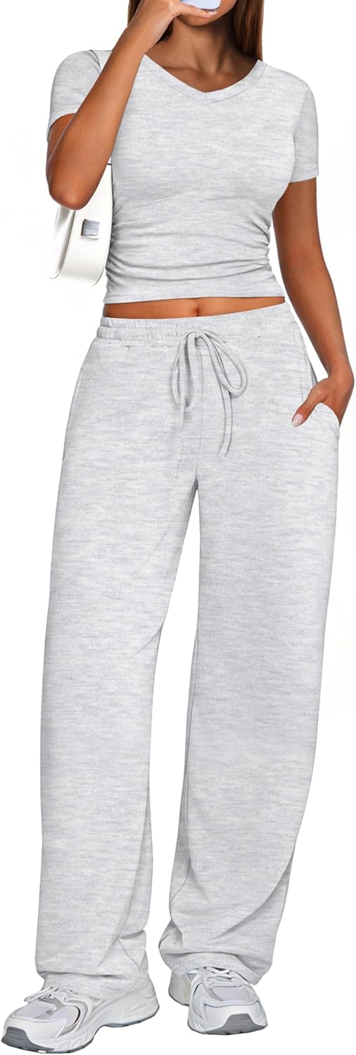 Kivdol 2 Piece Lounge Sets for Women Summer Outfits Fashion Two Piece Sweatsuits Casual Outfits Clothes Top Sets