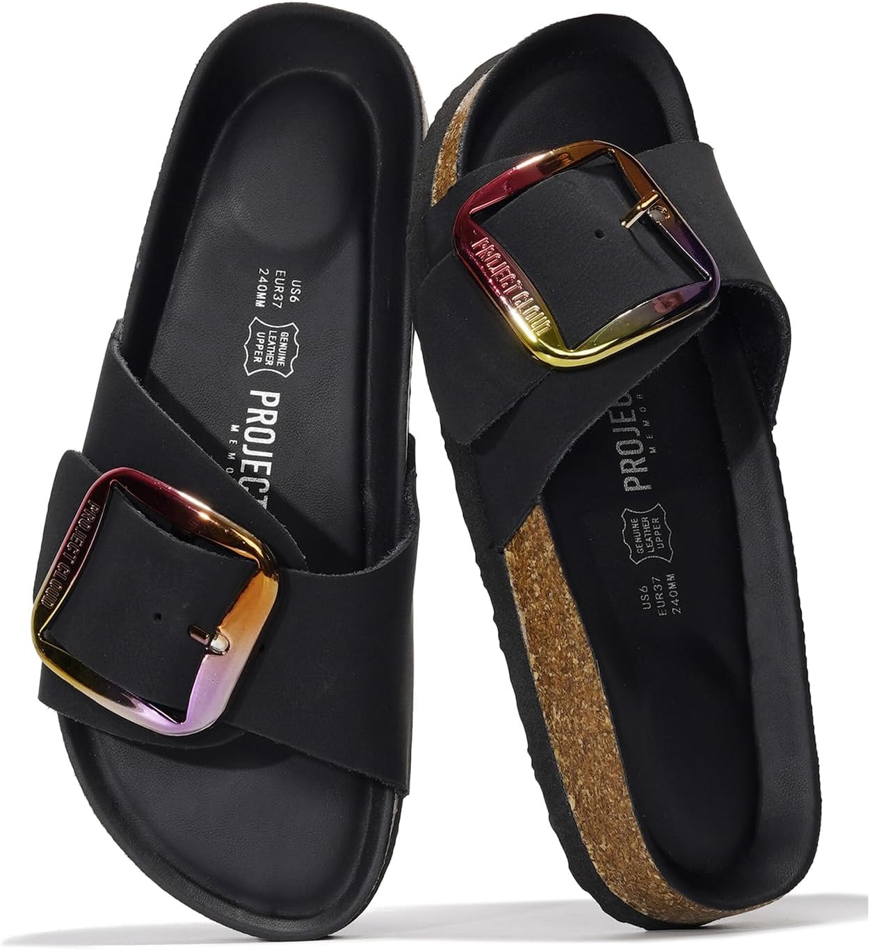 Project Cloud 100% Genuine Leather Sandals Women Dressy Beach Essentials Slides for Women Footwear – Lightweight with Memory Foam Insole Sandals for Women 2026 – Womens Slides