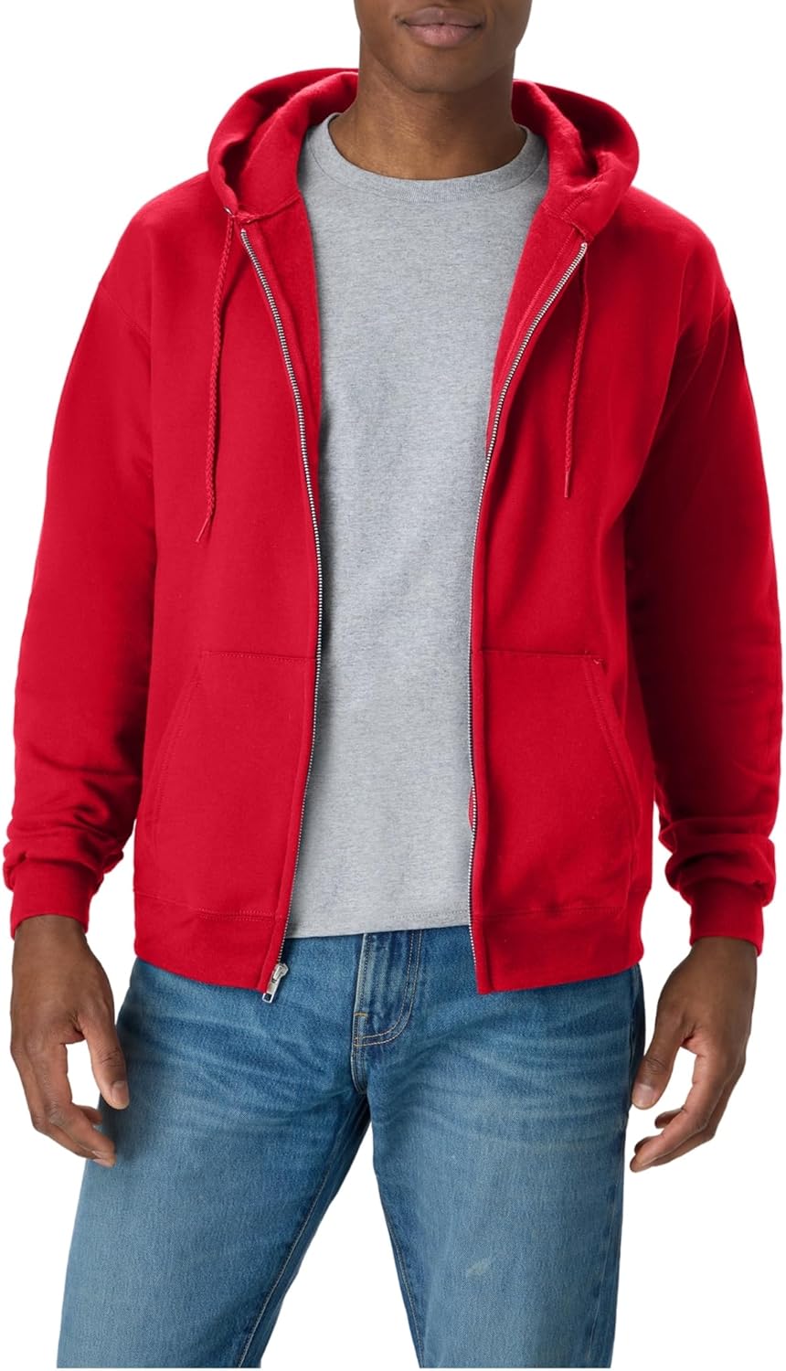 Hanes Men’s Zip-up Hoodie, Ecosmart Fleece Full-zip Hoodie for Men, Hooded Sweatshirt