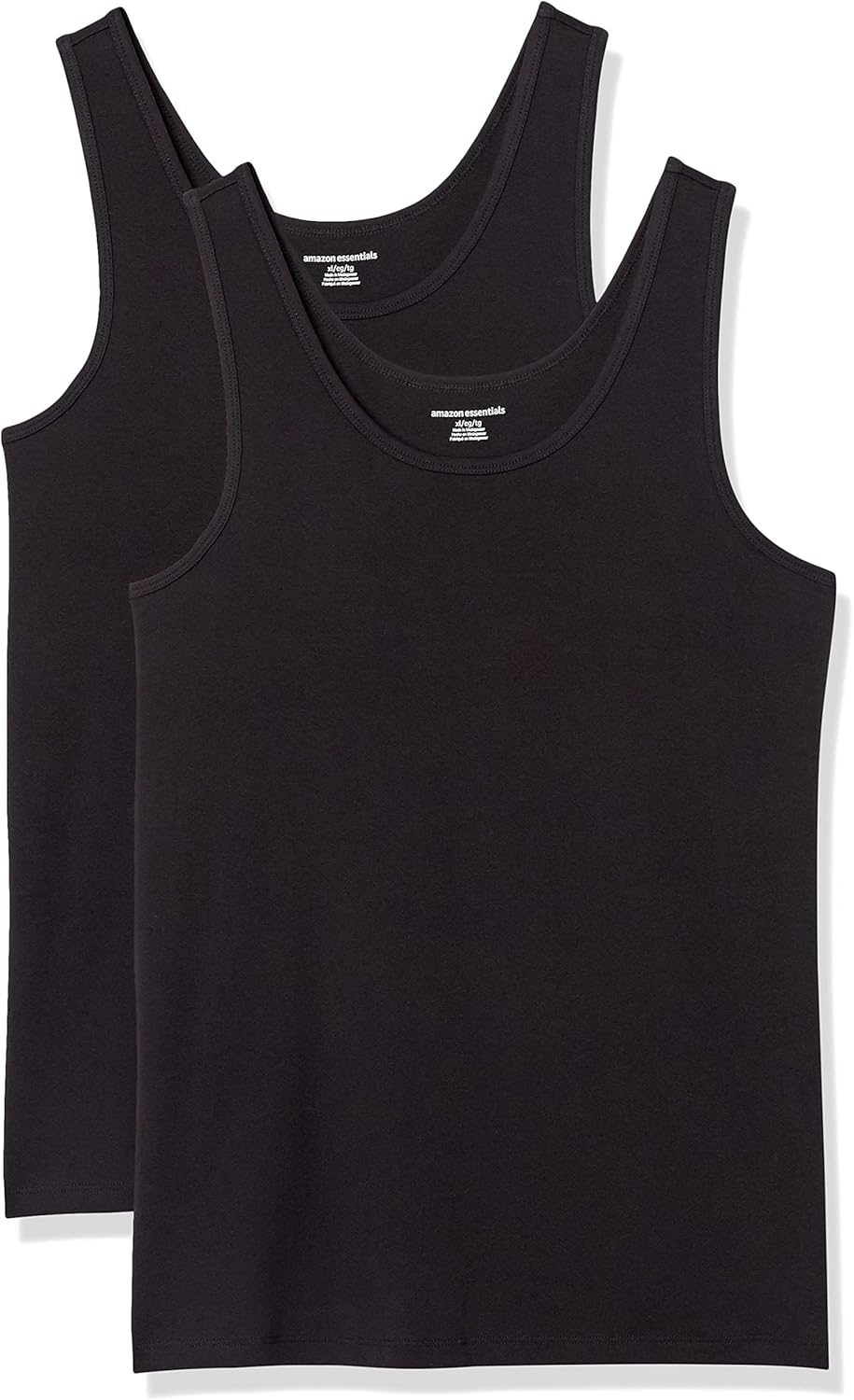 Amazon Essentials Women’s Slim-Fit Ribbed Scoop Neck Tank Tops, Pack of 2