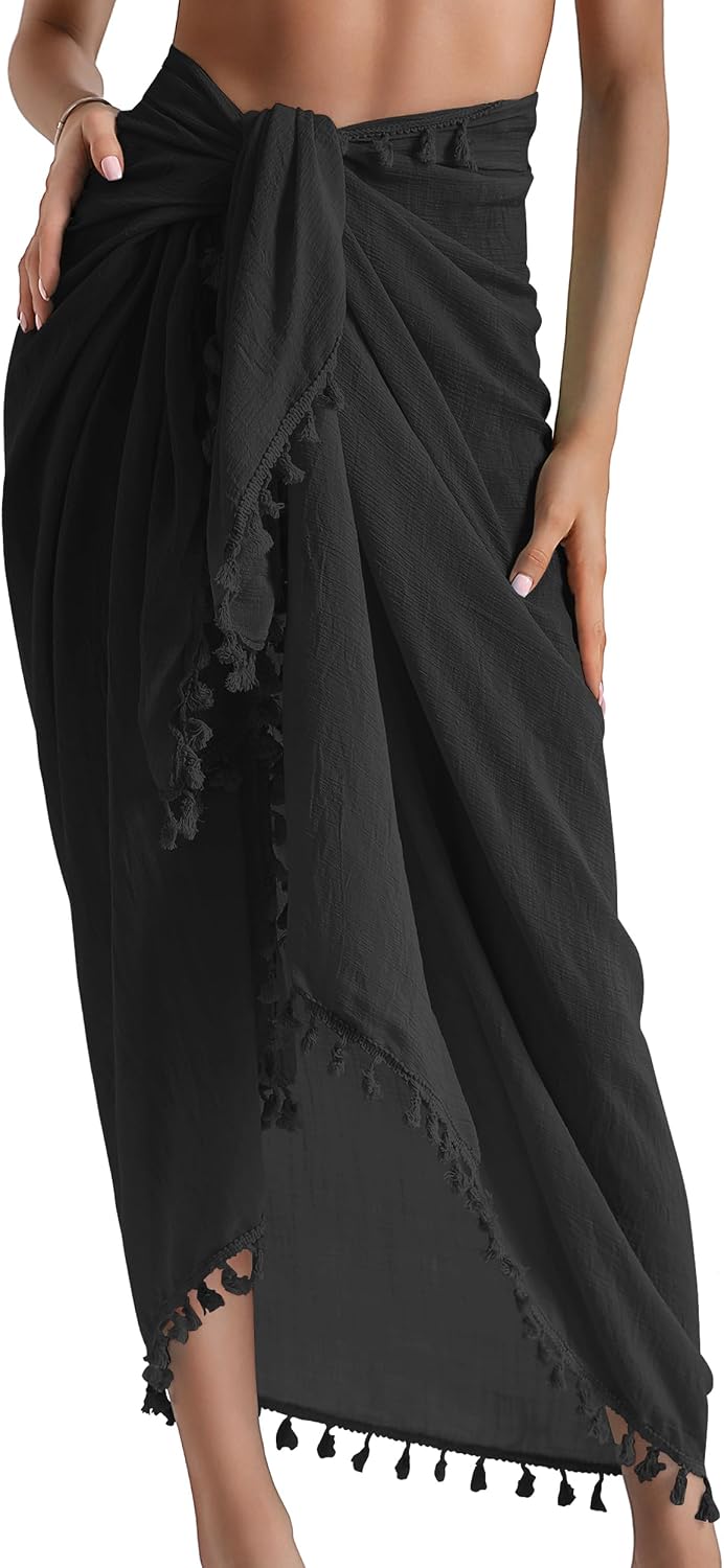 Eicolorte Sarong Cover Up Womens Beach Cover Up Bikini Bathing Suit Swimsuit Swimwear Coverup Sarong Pareo Wraps for Women