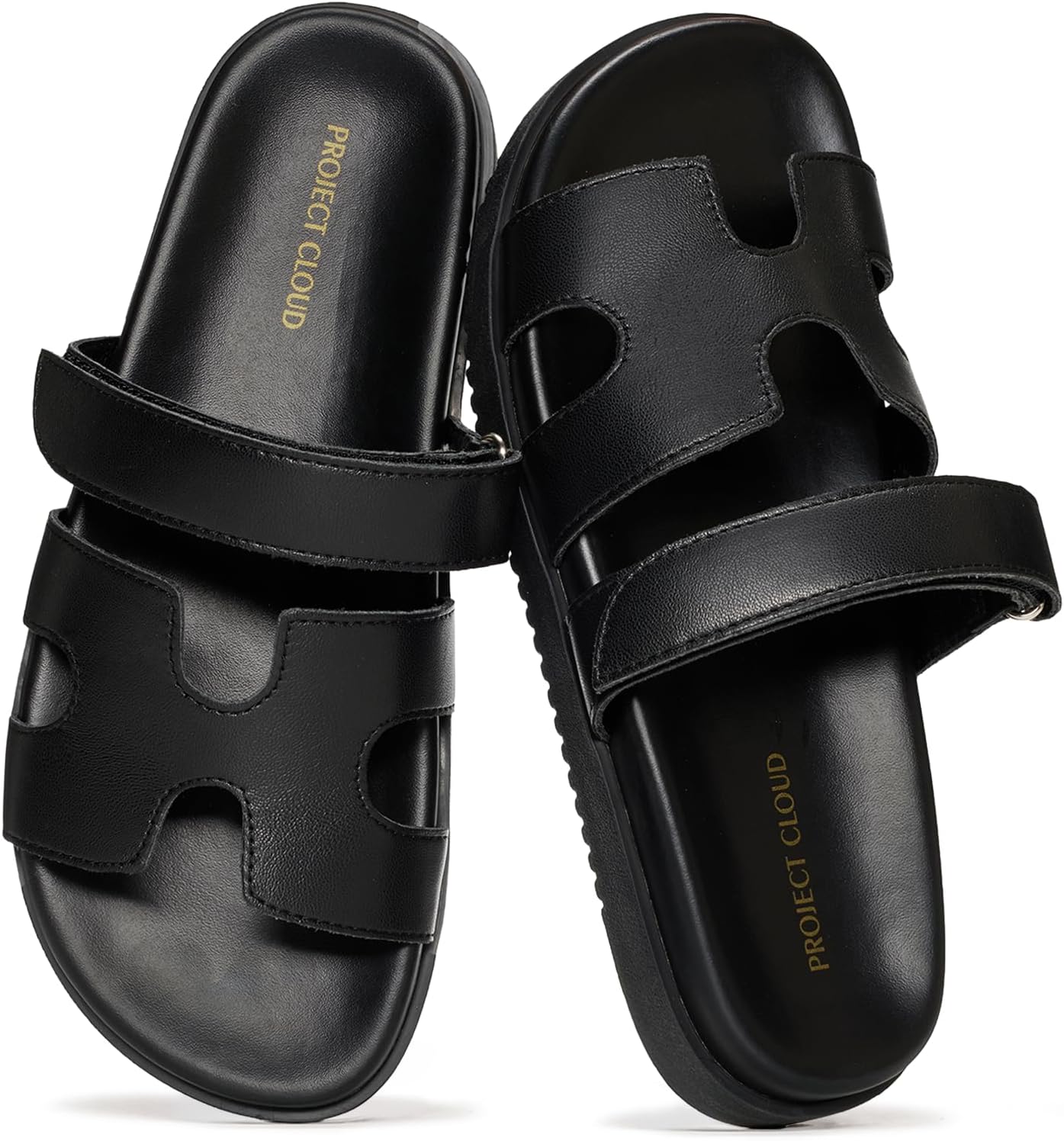 Project Cloud 100% Genuine Leather Sandals for Women Footwear – Stylish Womens Sandals with Plush & Soft Insole – Non-Slip and Water-Resistant Beach Sandals Slides for Women (Mayvy)