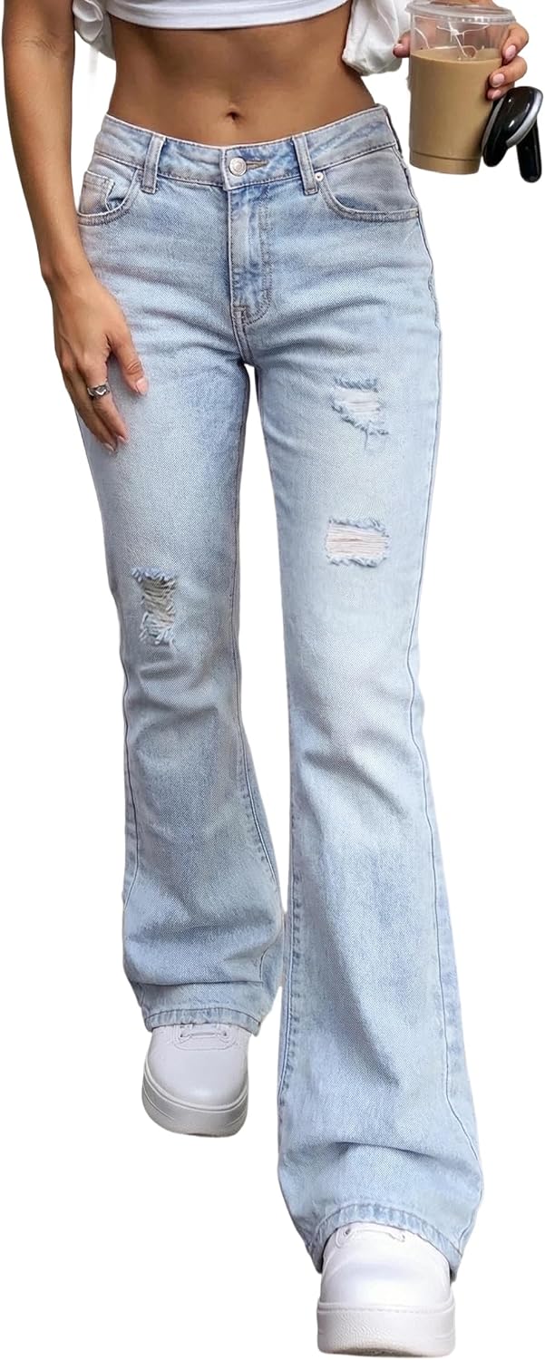 EMMIOL Women’s Flare Wide Leg Jeans Stretchy High Waisted Bell Bottom 2026 Basic Bootcut Denim Pants