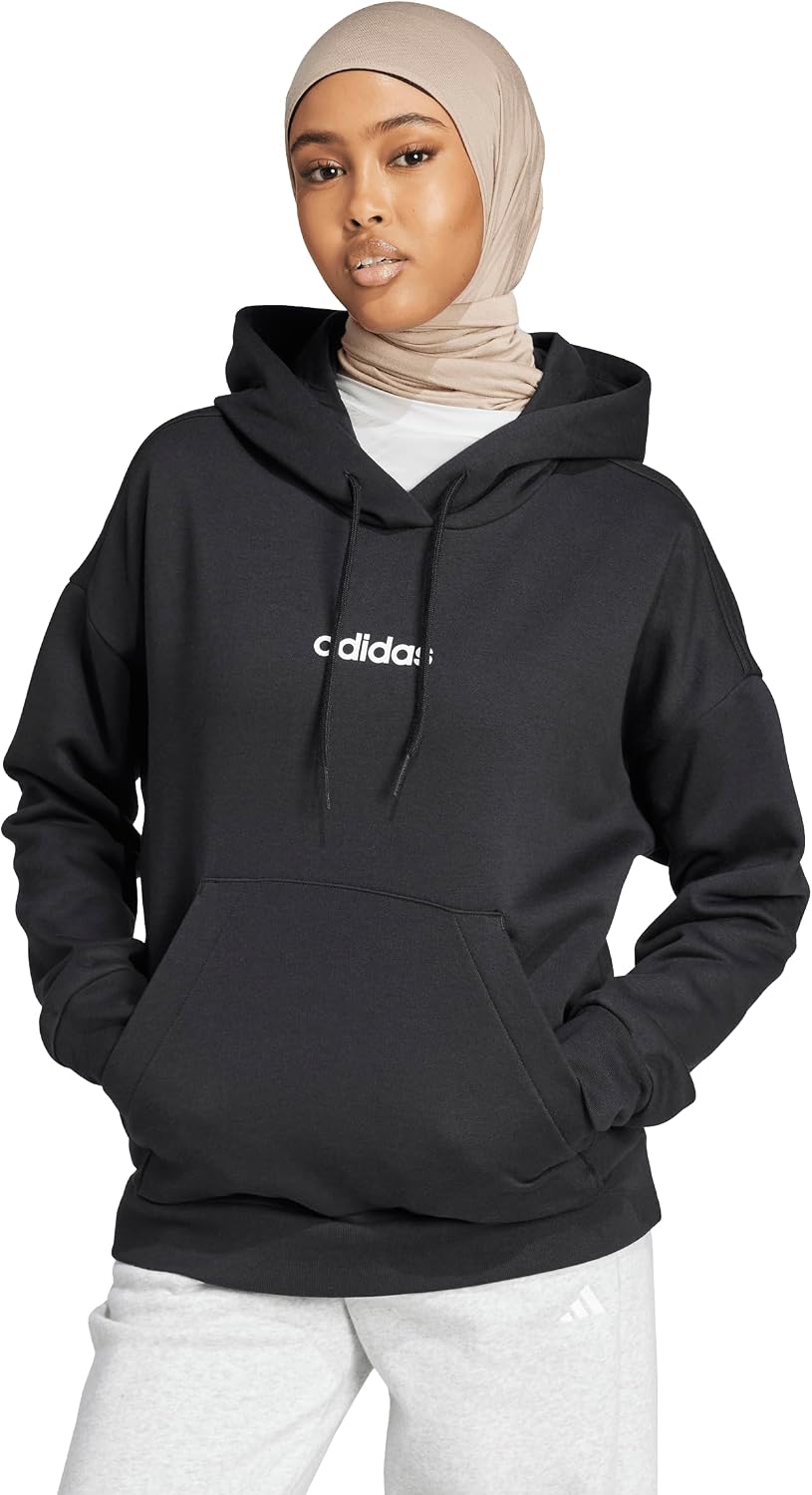 adidas womens Essentials Linear Fleece Hoodie