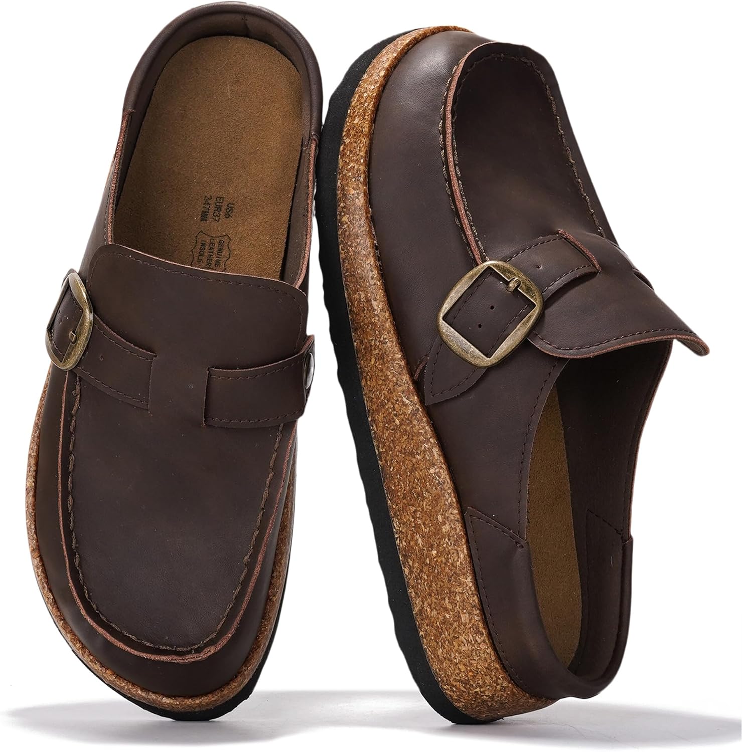 Project Cloud 100% Genuine Leather Moccasin-Style Clogs for Women – Memory Foam and Water Resistant Mules Slip-on – Non-Slip and Durable Clogs Casual Shoes for Women Footwear
