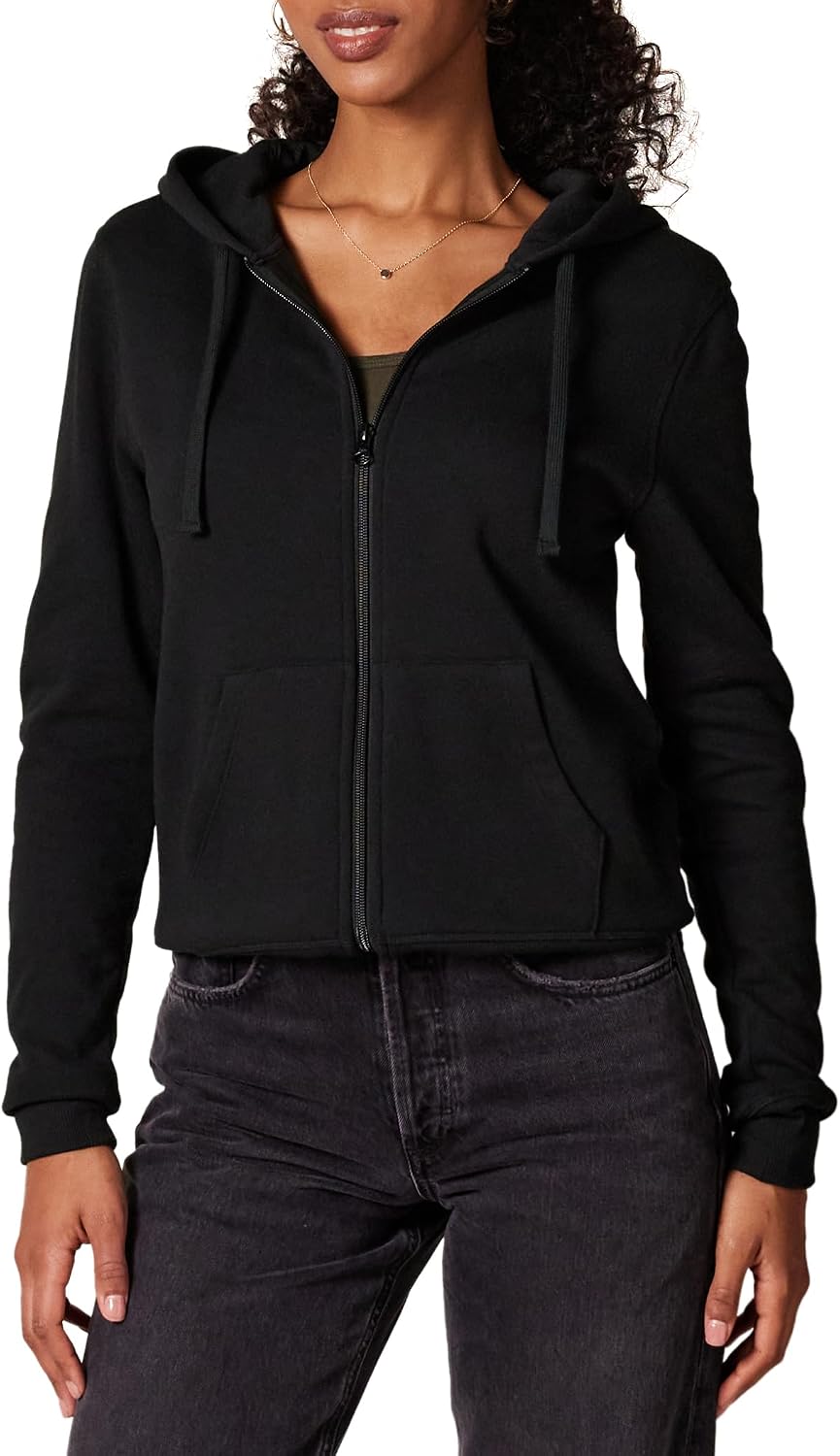Amazon Essentials Women’s Midweight Fleece Full-Zip Hoodie with Drawstring (Available in Plus Size)