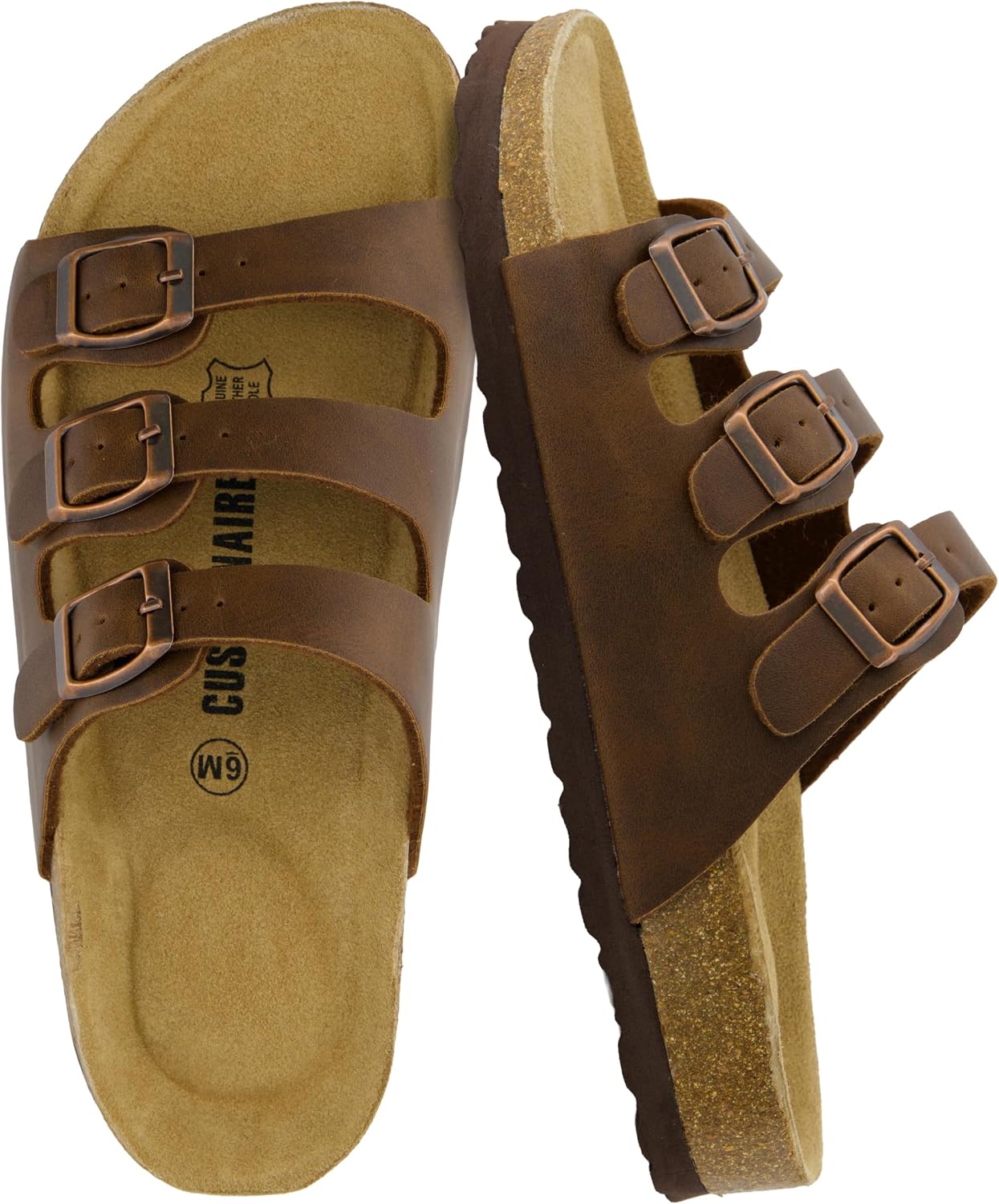 CUSHIONAIRE Women’s Lela Cork footbed Sandal with +Comfort
