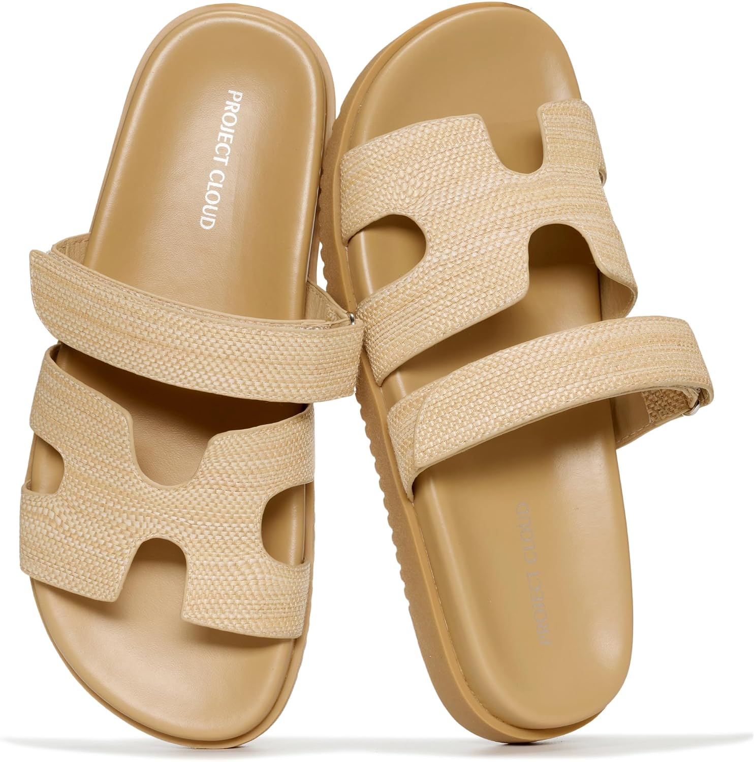 Project Cloud 100% Genuine Leather Sandals for Women Footwear – Stylish Womens Sandals with Plush & Soft Insole – Non-Slip and Water-Resistant Beach Sandals Slides for Women (Mayvy)