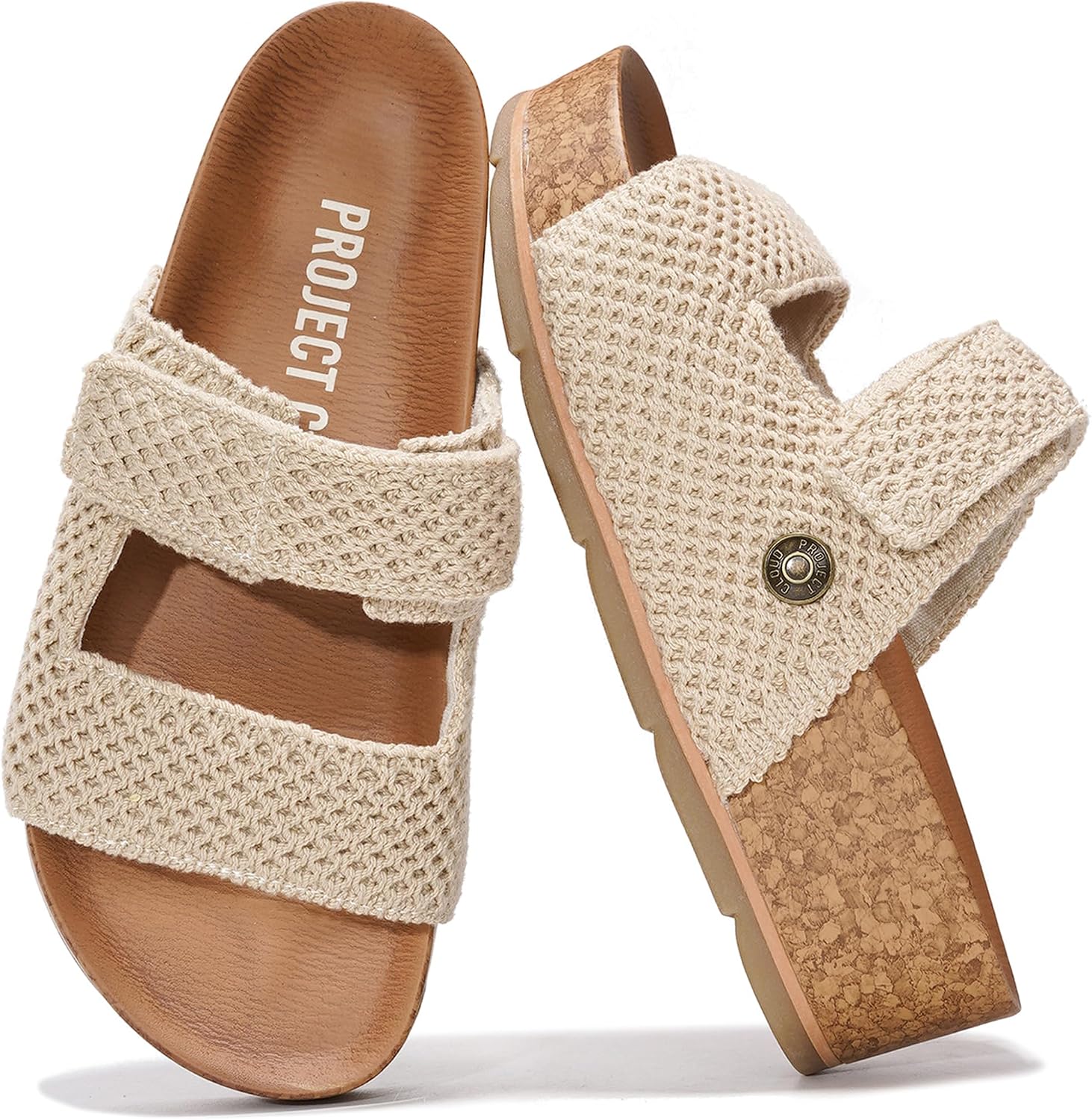 Project Cloud 100% Genuine Leather Platform Sandals Women Footwear-Beach Essentials Summer Wedges with Plush and Soft Insole-Non Slip & Lightweight Wedge Sandals For Women 2026