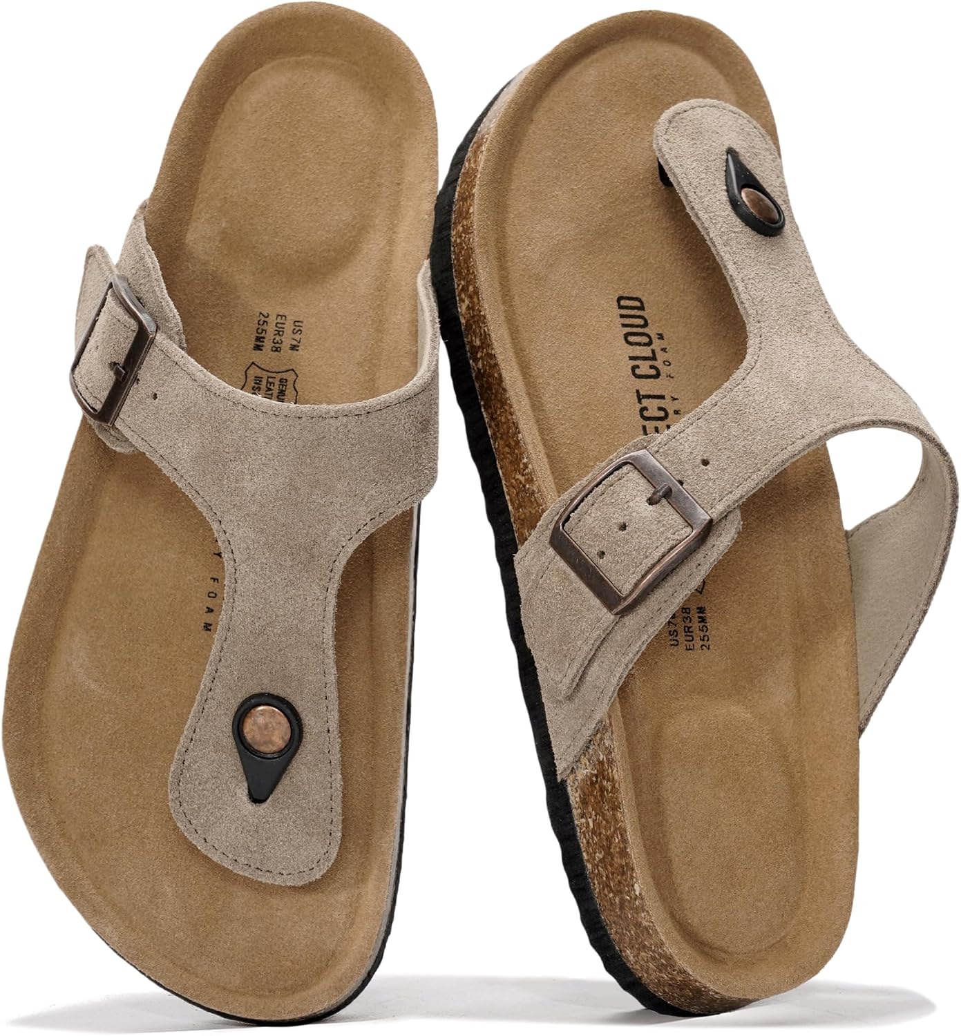 Project Cloud Womens Sandals 100% Genuine Leather Thong Sandals for Women – Memory Foam Insole Women Sandals – Non-Slip Flip Flops for Women – Lightweight Sandals Women Footwear 2026