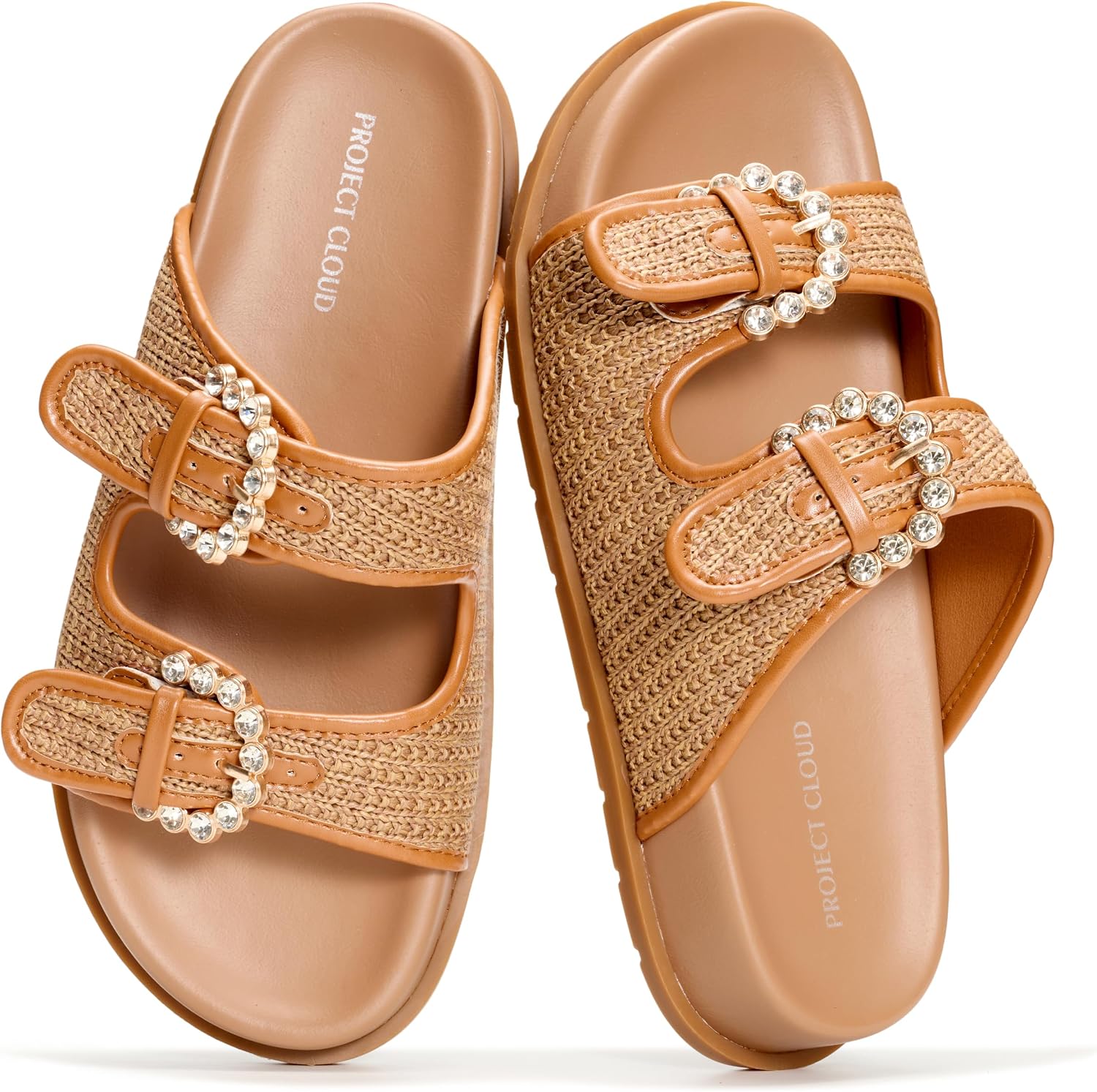 Project Cloud Sandals for Women – Trendy Sandals for Women 2026 with Adjustable Straps – Plush and Soft Insole Womens Slides – Non Slip Outsole Slides