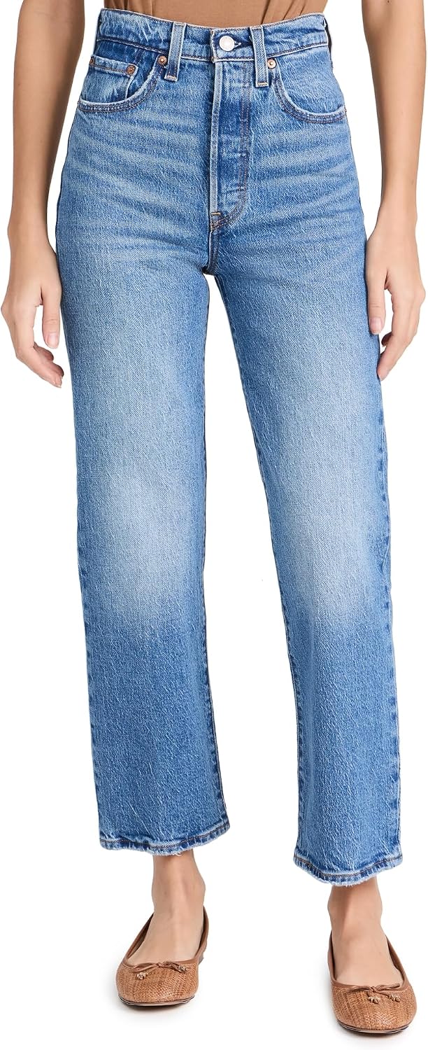 Levi’s Womens Premium Ribcage Straight Ankle Jeans