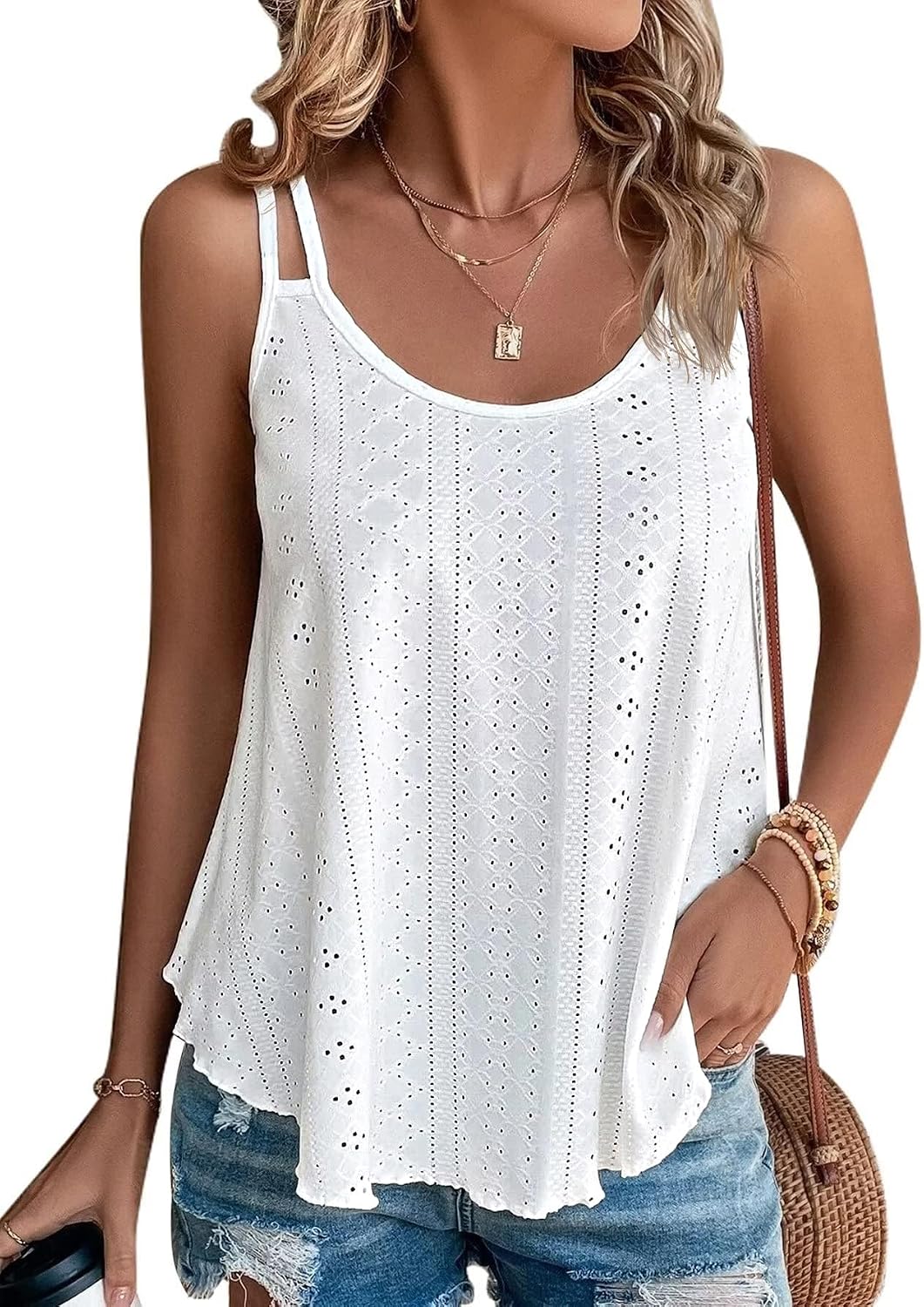 ATHMILE Women’s Tank Tops Sleeveless Summer Top Spaghetti Strap Spring Shirt Loose Fit Beach Vacation 2026 Casual