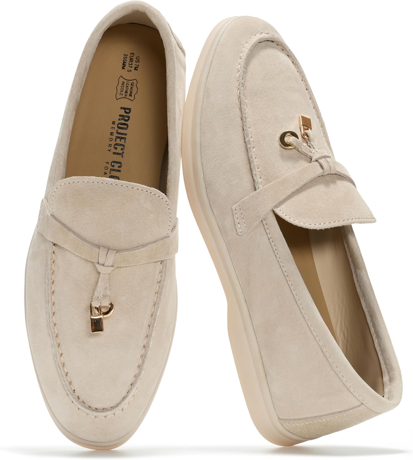 Project Cloud 100% Genuine Leather Womens Shoes – Lightweight Moccasins Loafers for Women with Memory Foam and Leather Insole – Non-Slip Casual Womens Slip on Shoes for Women (Iris)