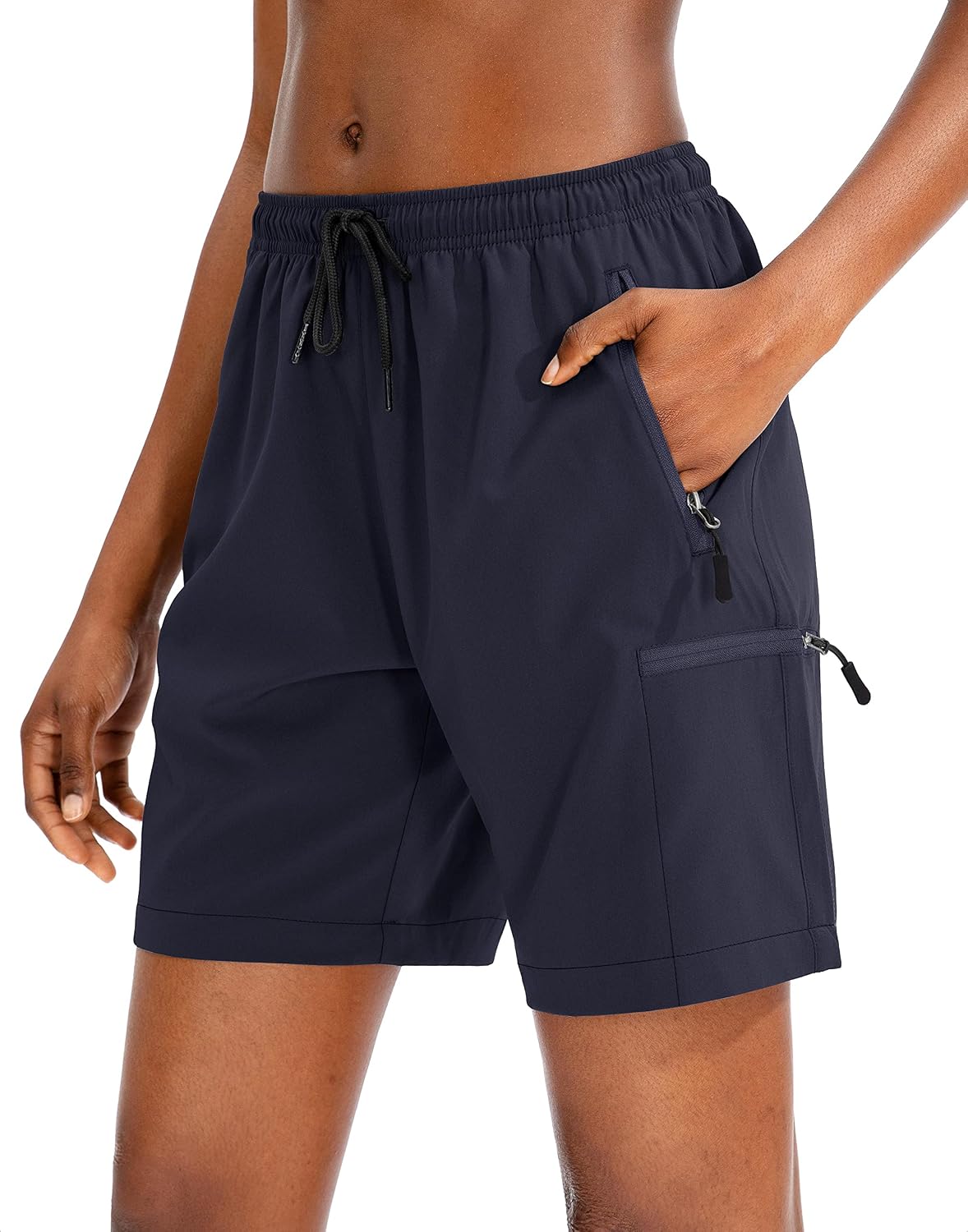 SANTINY Women’s 5”/ 7”/9” Hiking Cargo Shorts Quick Dry Lightweight Summer Shorts for Women Athletic Golf Zipper Pockets