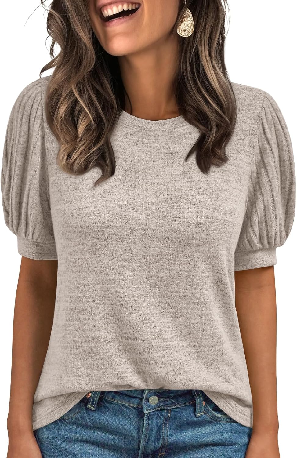 AUTOMET Womens Summer Short Sleeve Sweater Dressy Business Casual Blouses 2026