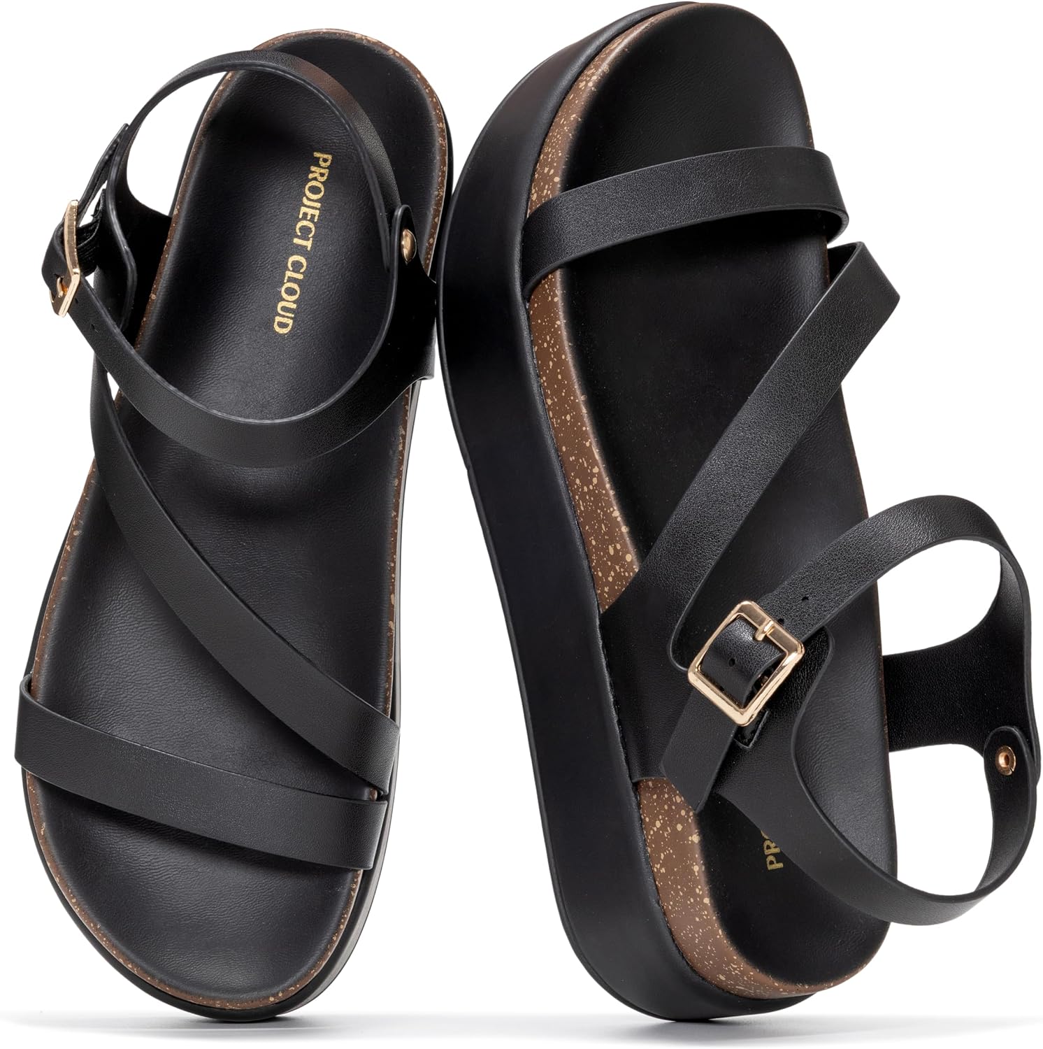 Project Cloud Platform Sandals Women Footwear – Plush & Soft Insole Wedge Sandals for Women Footwear Stylish Platform Shoes with Adjustable Straps (Mellow)