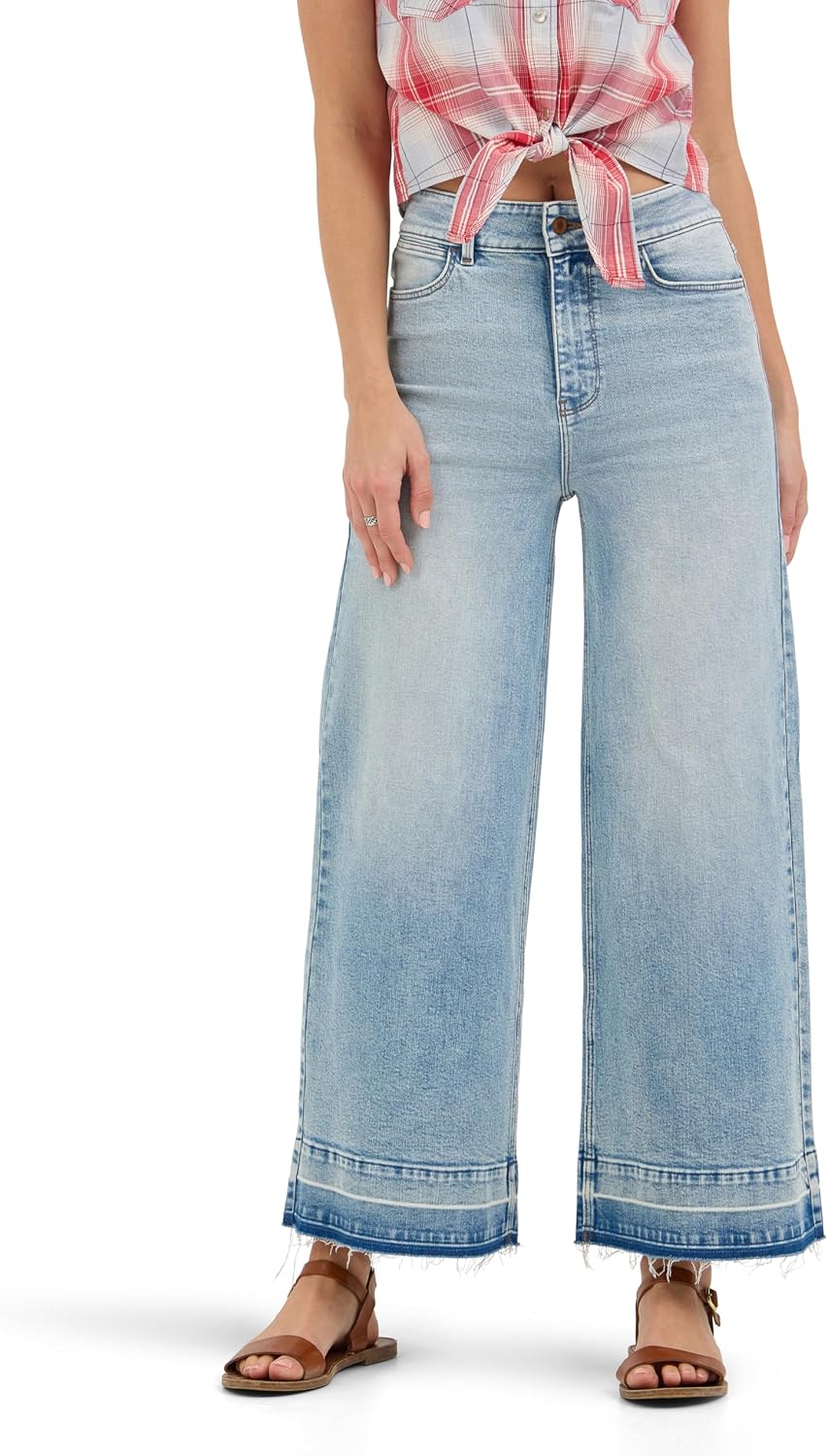 Wrangler Women’s High Rise Wide Leg A-line Crop Jean