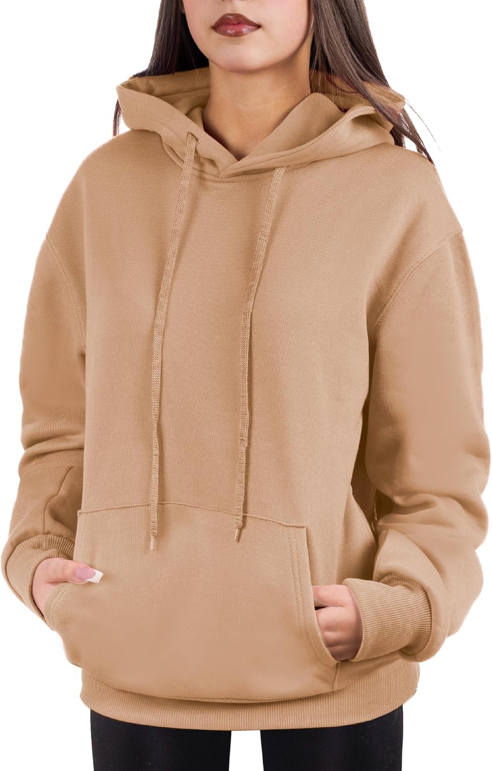 Oversized Pullover Hoodie for Women Soft Fleece Cotton Blend, Cozy Everyday Sweatshirt