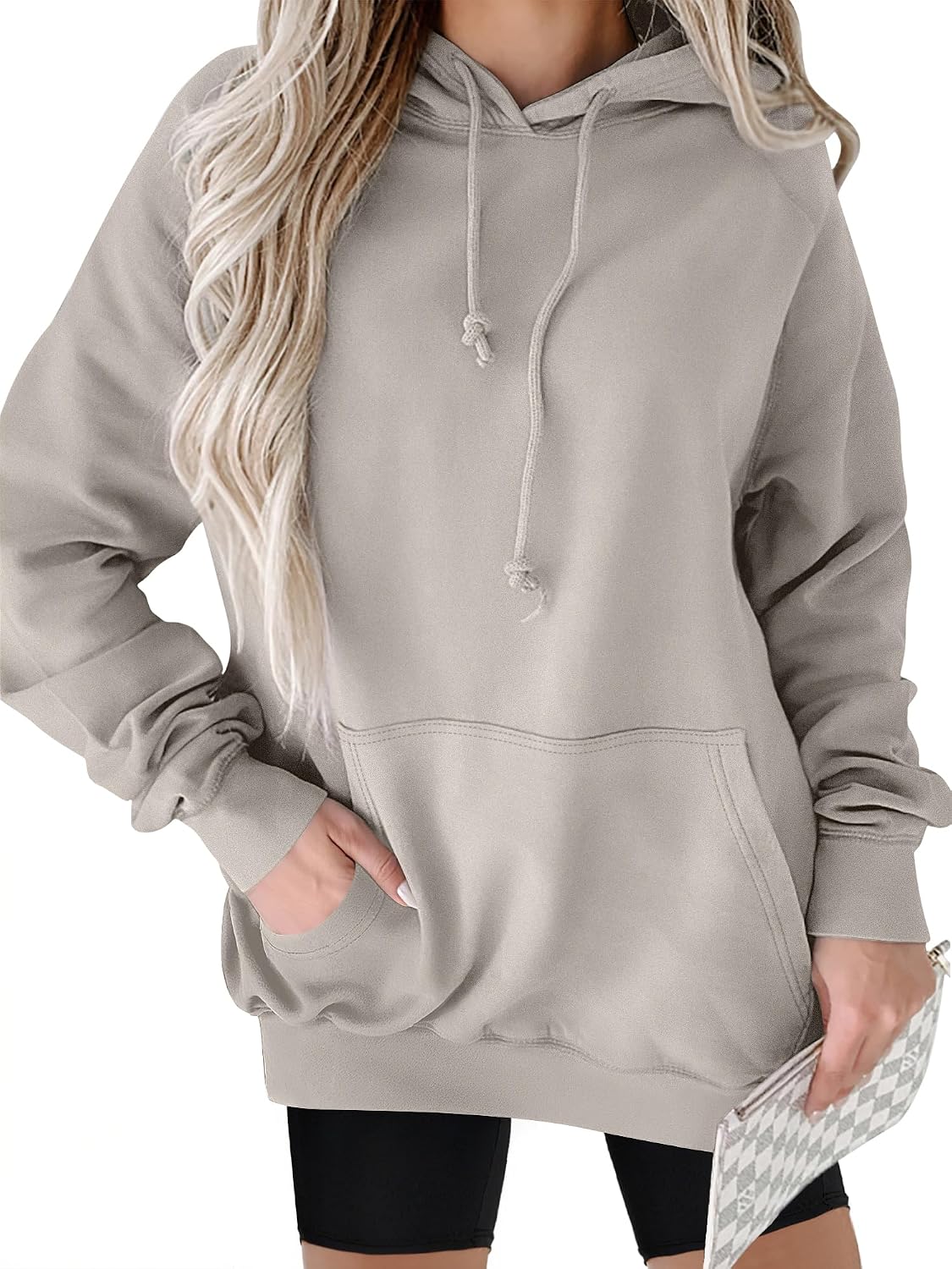 ANRABESS Women Hoodies Long Sleeve Loose Fit Fleece Hooded Sweatshirts Drawstring Pullover Top With Pockets 2026 Fall Outfits