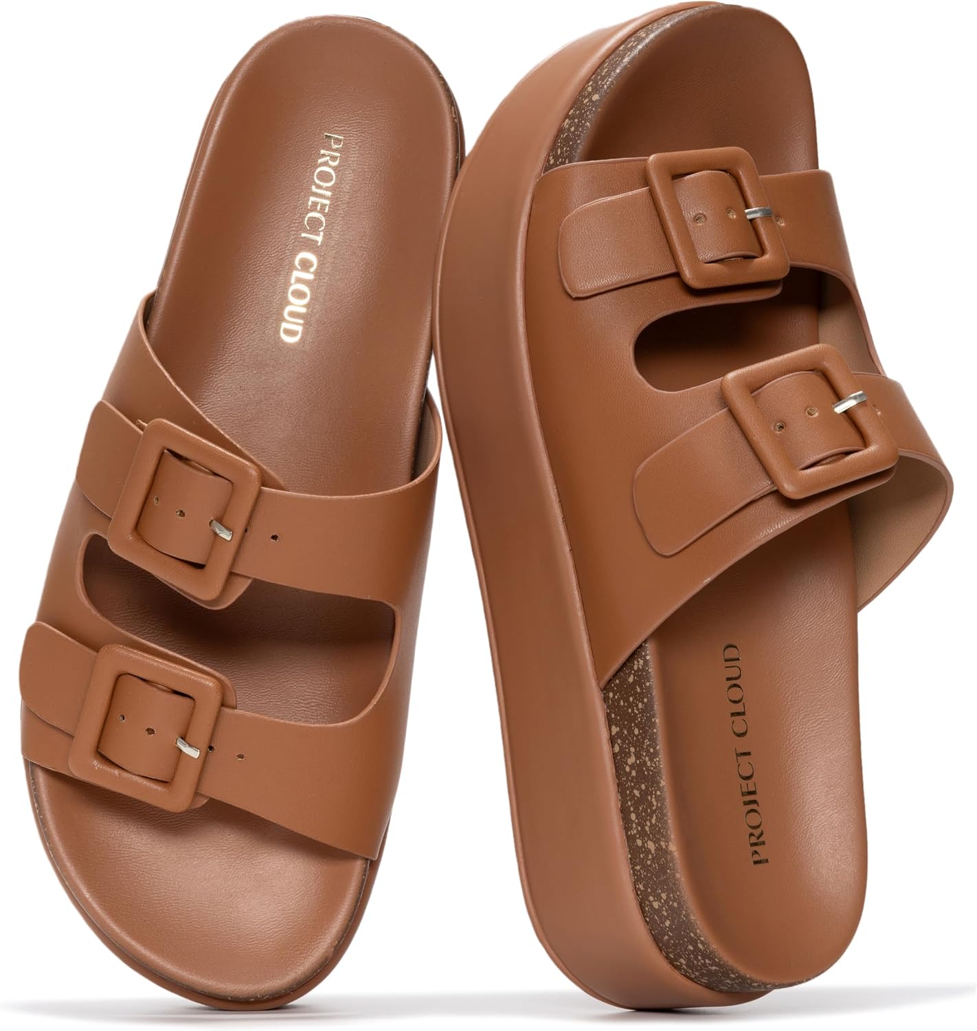 Project Cloud Platform Sandals Women – Plush & Soft Insole Wedge Slides for Women Footwear – Beach Essential Wedge Sandals for Women 2026 (Softy)