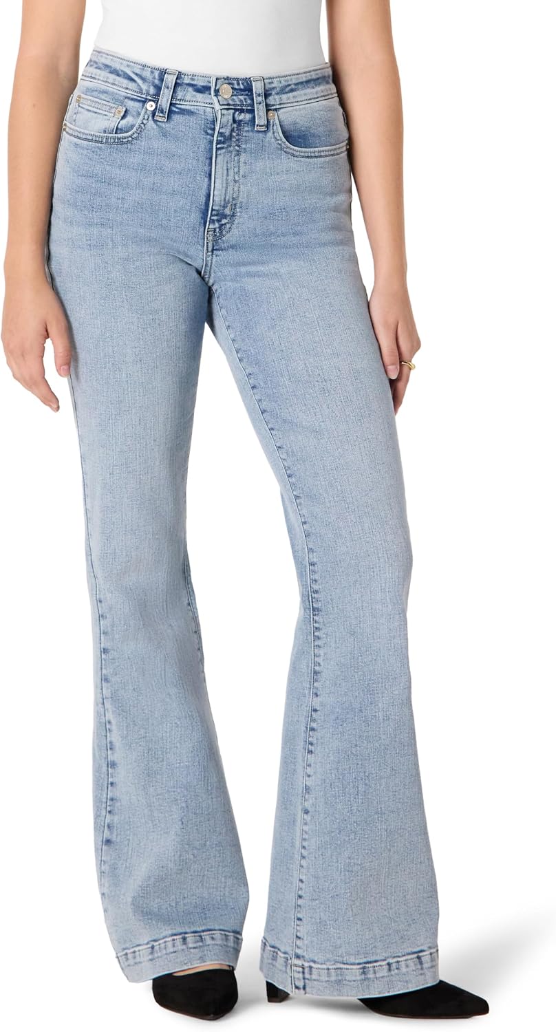 Amazon Essentials Women’s High Stretch Flattering High-Rise Flare Jeans