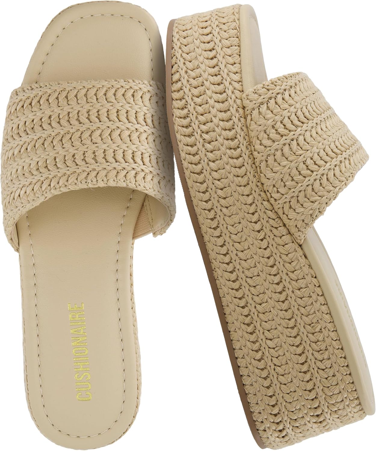 CUSHIONAIRE Carmen Platform Womens Sandals, Comfortable Slip On Espadrille Sandals for Women with Memory Foam