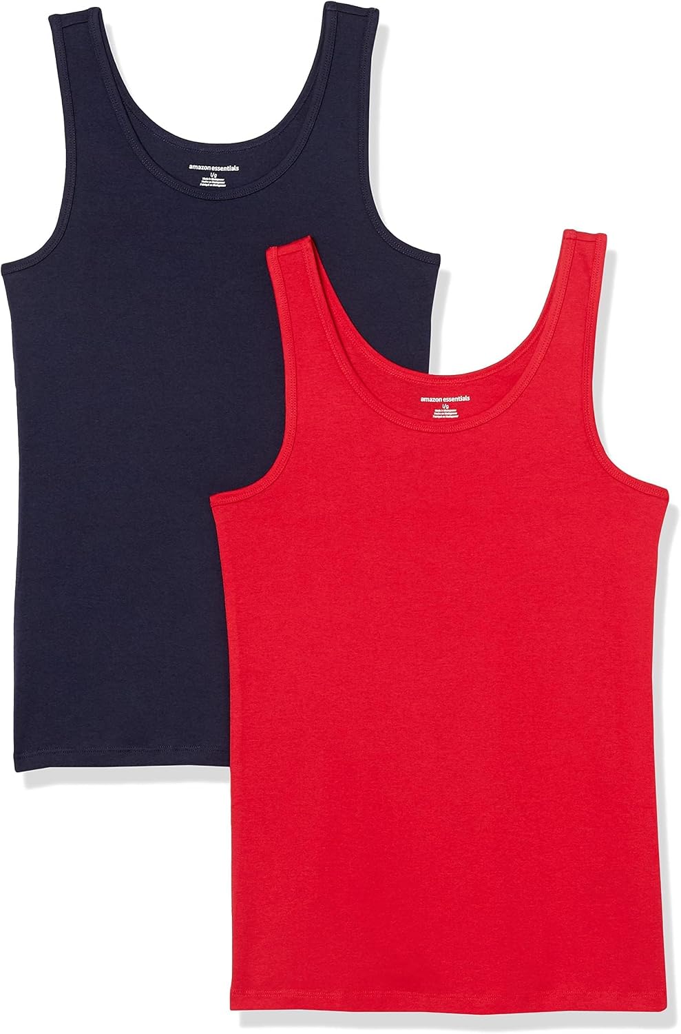 Amazon Essentials Women’s Slim-Fit Ribbed Scoop Neck Tank Tops, Pack of 2