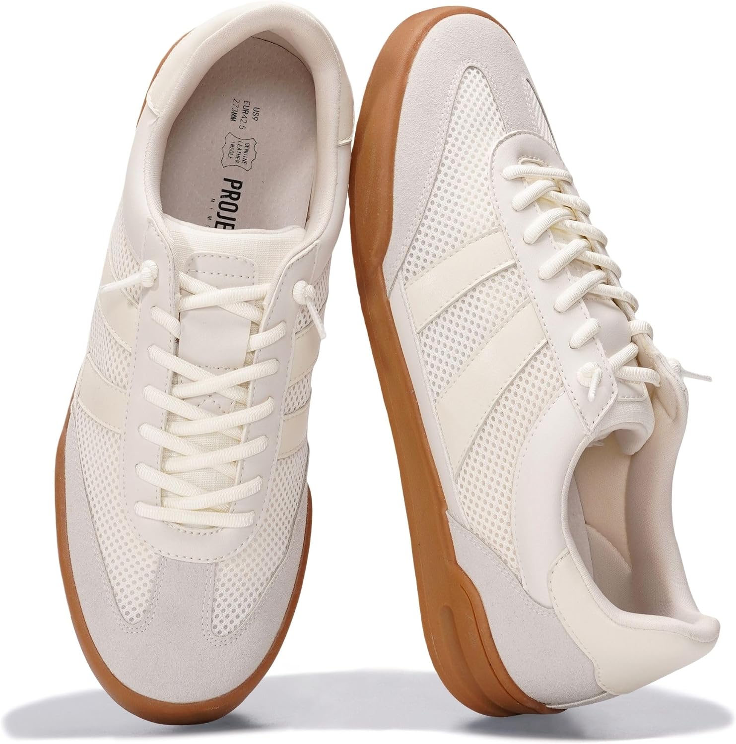 Project Cloud Sneakers for Men – 100% Genuine Leather Mens Casual Shoes Memory Foam Insole Mens Sneakers – Non Slip Outsole Dress Sneakers Men (HIS VERDY)