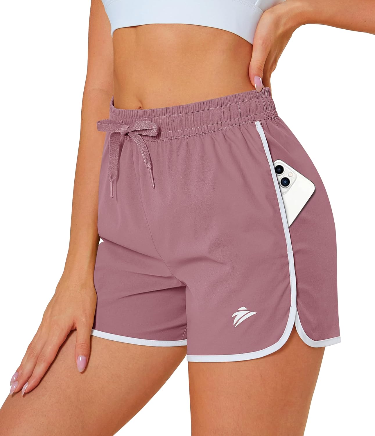 MAGCOMSEN Women’s Athletic Shorts with Pockets Quick Dry Lightweight 3.5″ Running Gym Workout Shorts Hiking Sport