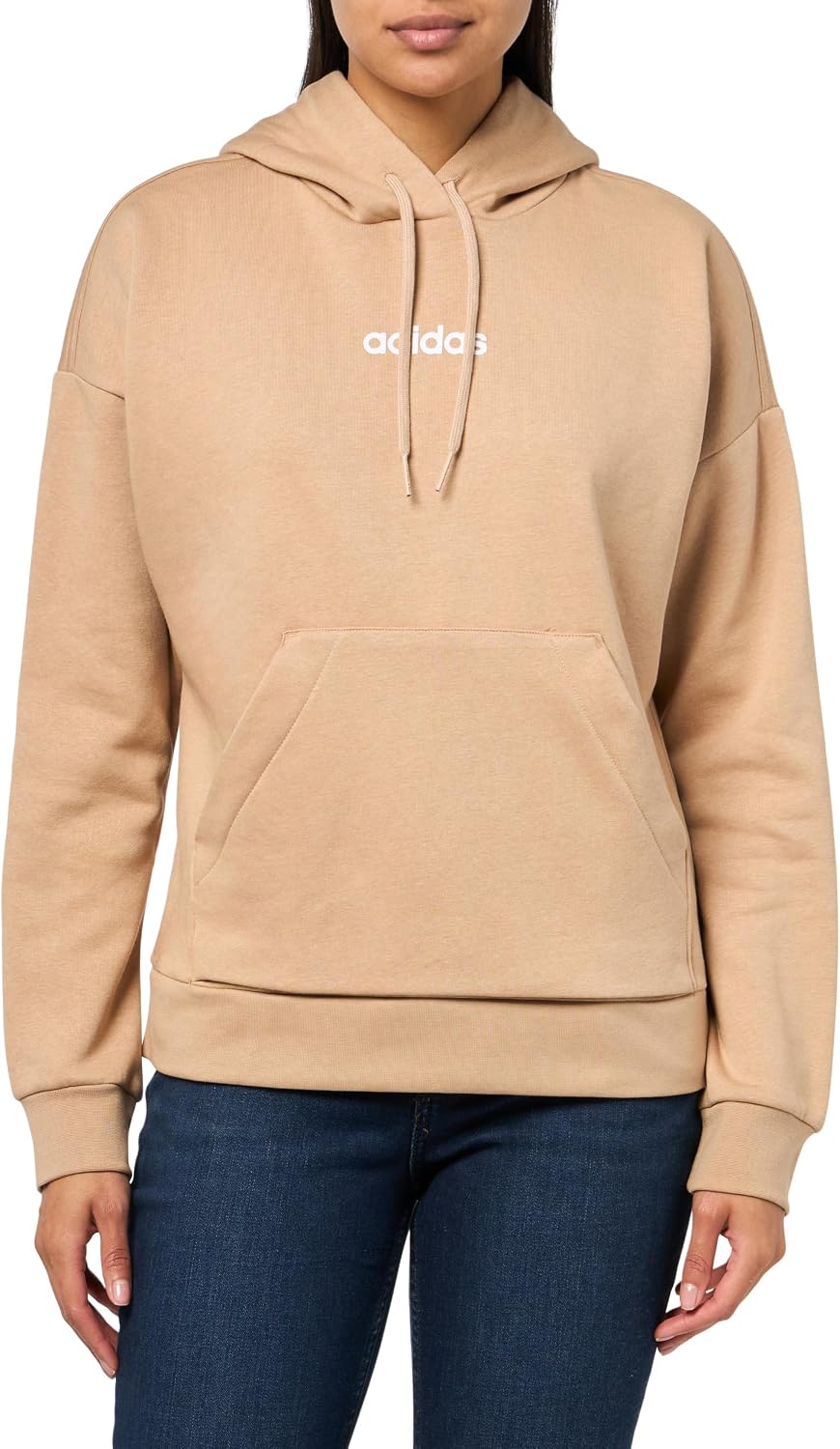 adidas womens Essentials Linear Fleece Hoodie