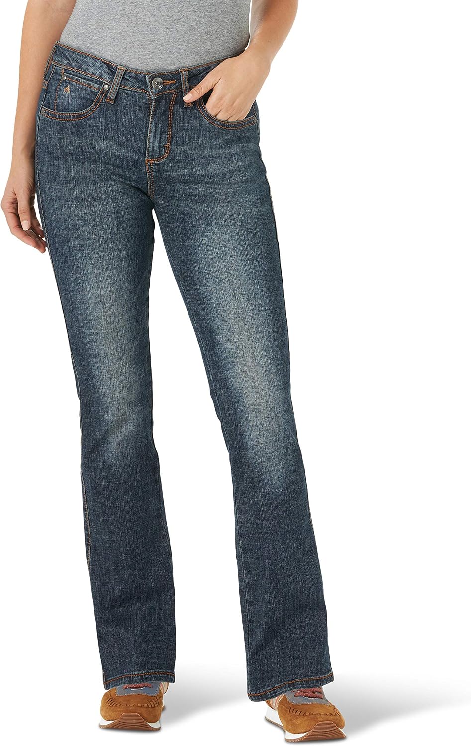 Wrangler Women’s Aura Instantly Slimming Mid Rise Boot Cut Jean