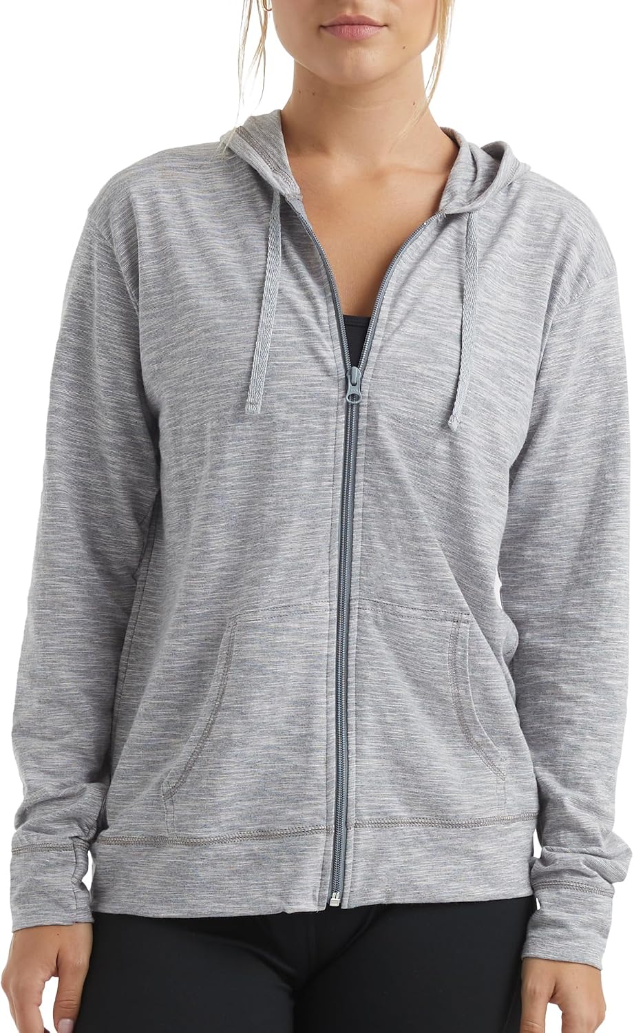 Hanes Women’s Lightweight Full Zip Hoodie, Textured Cotton Zip Up, T-Shirt Hoodie