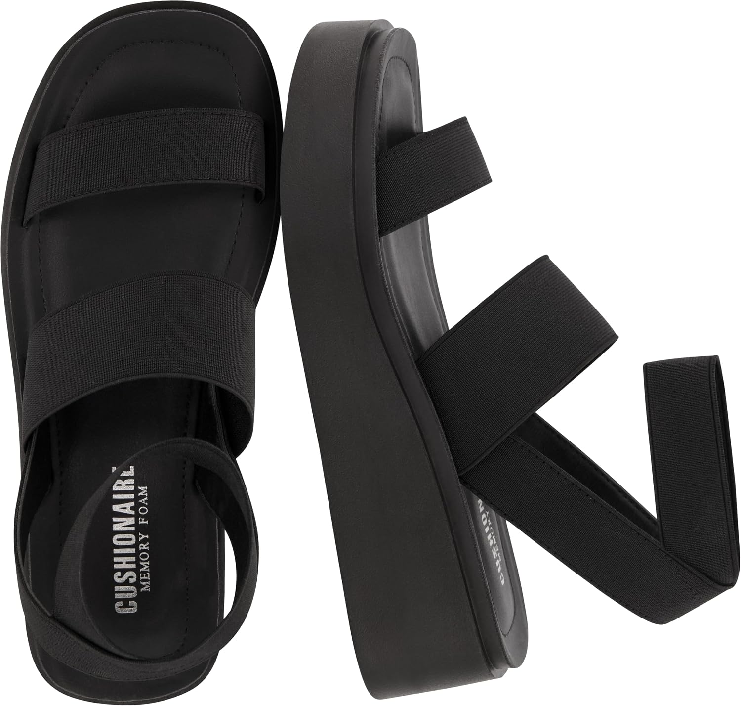 CUSHIONAIRE Pixar Platform Wedge Sandals for Women with Slingback Strap and Memory Foam