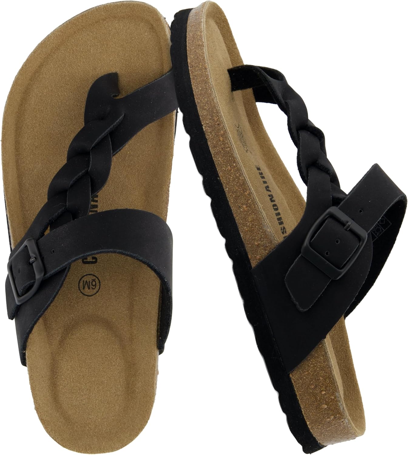CUSHIONAIRE Women’s Libby Cork footbed Sandal with +Comfort and Wide Widths Available,