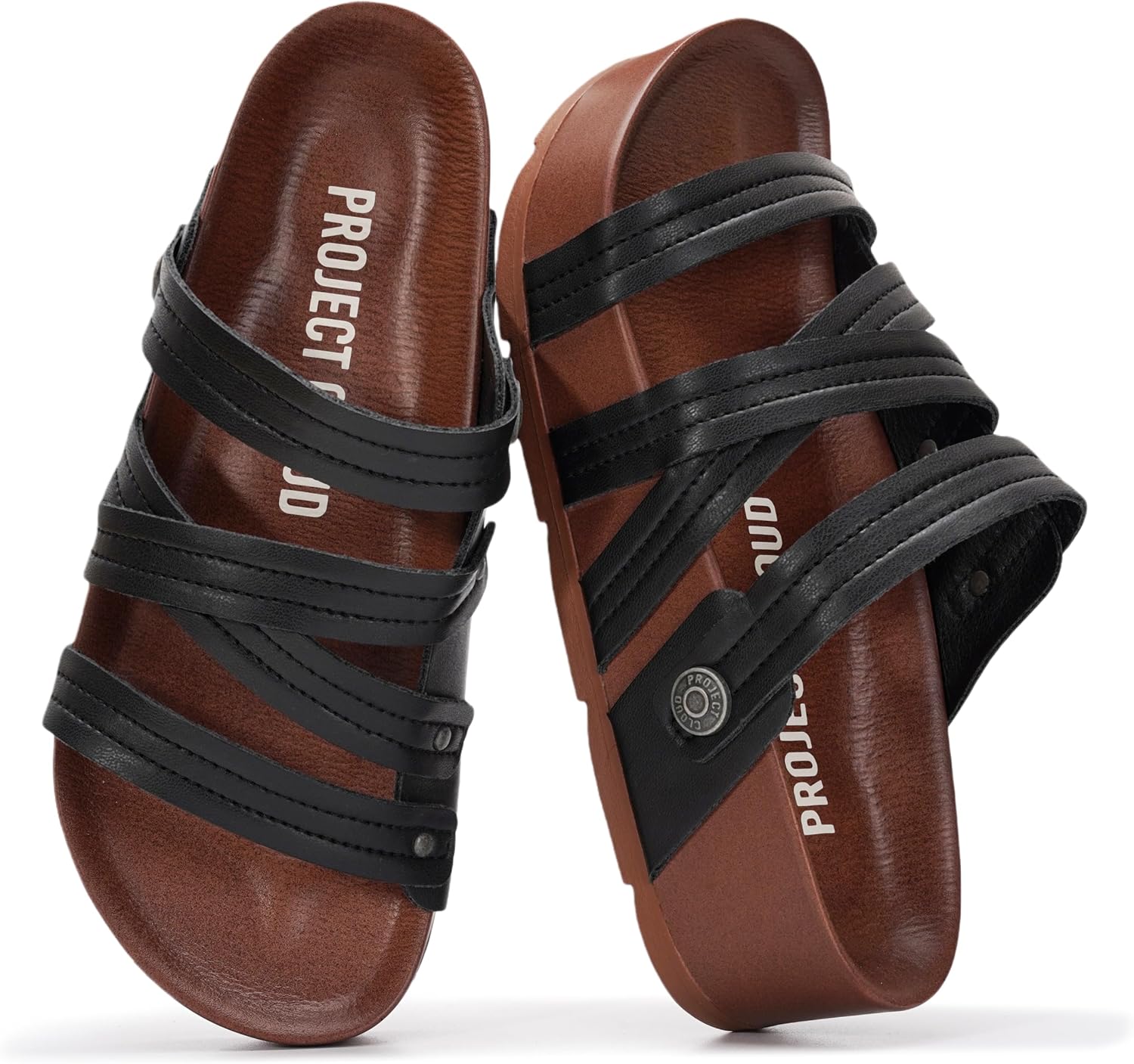 Project Cloud Wedge Platform Sandals Women Footwear – Lightweight with Plush & Soft Insole Beach Essentials Wedge Sandals Durable Non-Slip Sandals for Women 2026 (PASADENA,BLK,7.5)