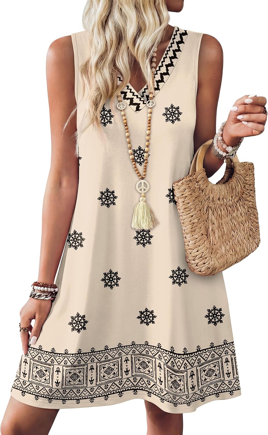 WIHOLL Summer Dresses for Women Beach Vacation Clothes Sundress Dress Hawaiian Boho Dresses Fashion Travel Cruise Outfits