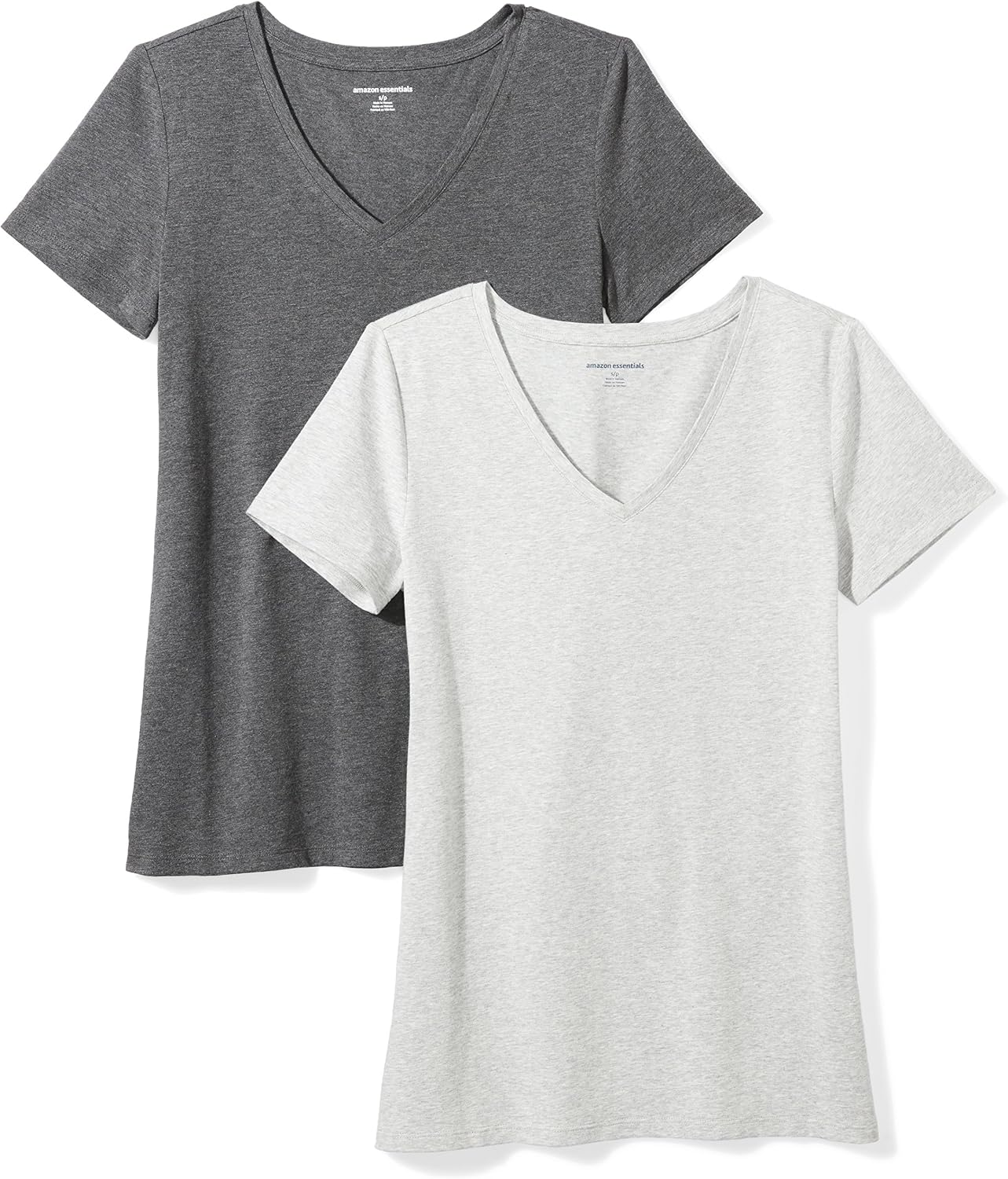 Amazon Essentials Women’s Regular-Fit Short-Sleeve V-Neck T-Shirt, Multipacks
