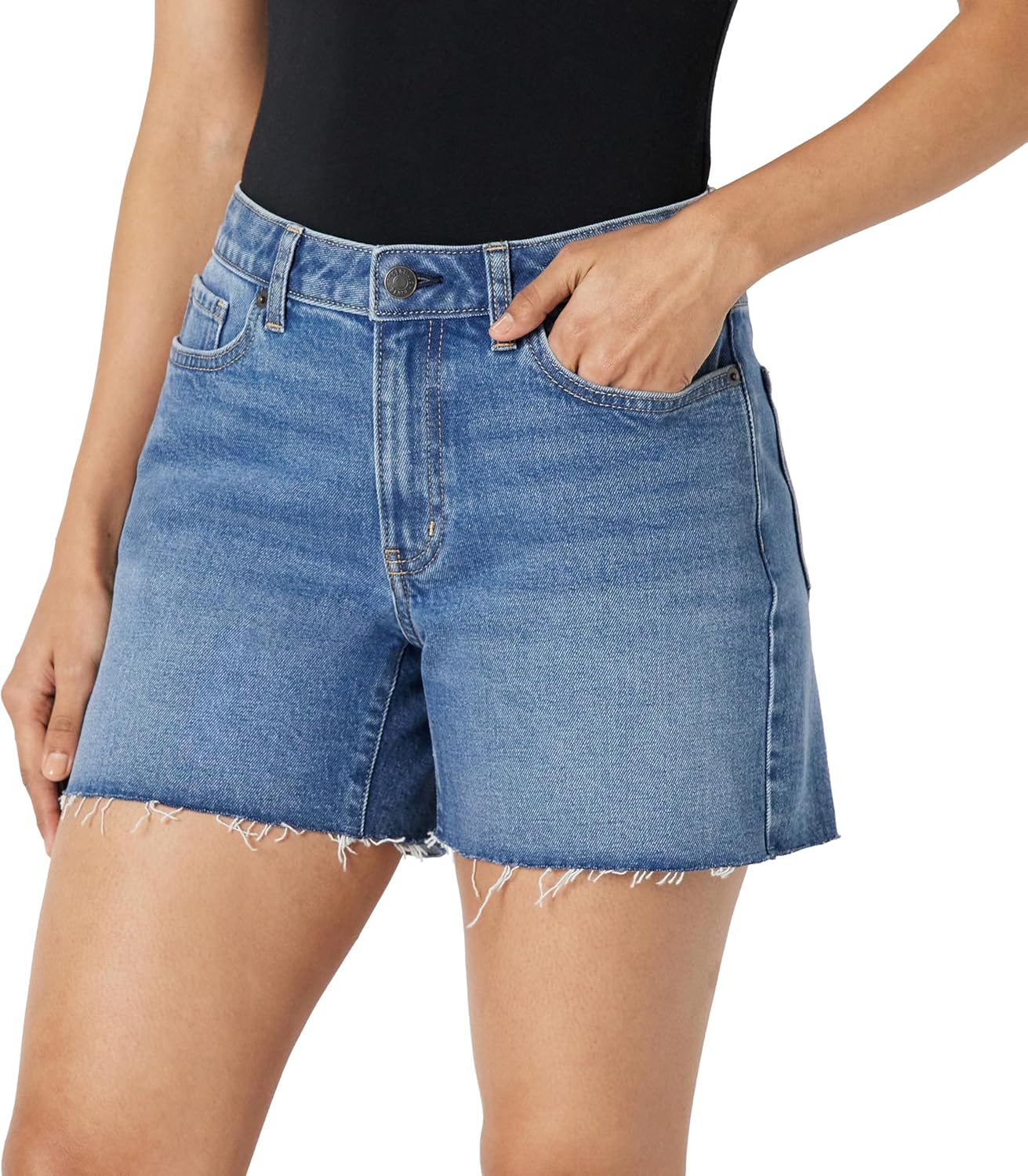 Amazon Essentials Women’s Low Stretch Mid-Rise Regular-Fit Jean Short