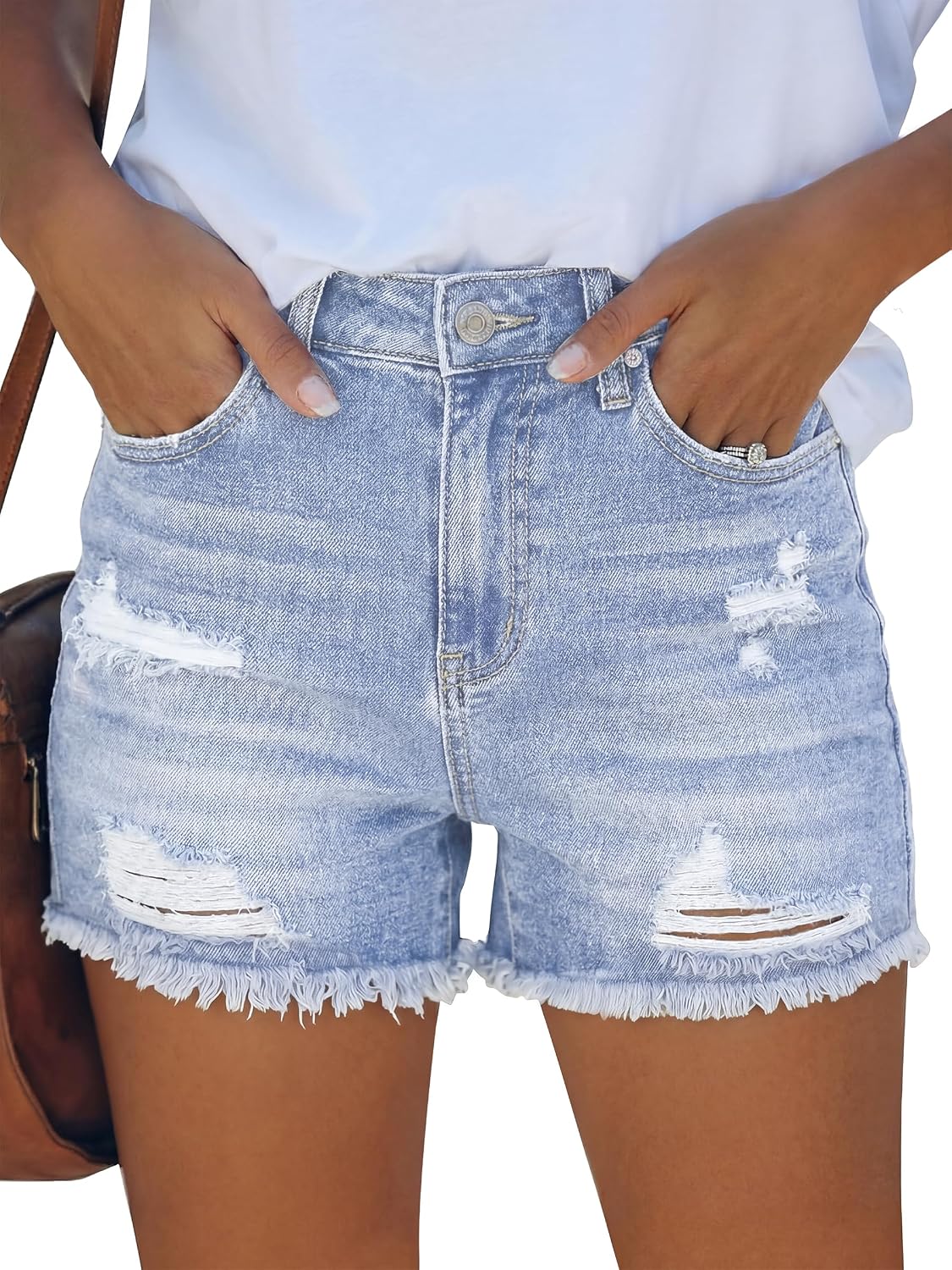 ANRABESS Denim Shorts for Women High Waisted Ripped Rolled Stretchy Jeans Shorts Casual Distressed 2026 Summer Clothes