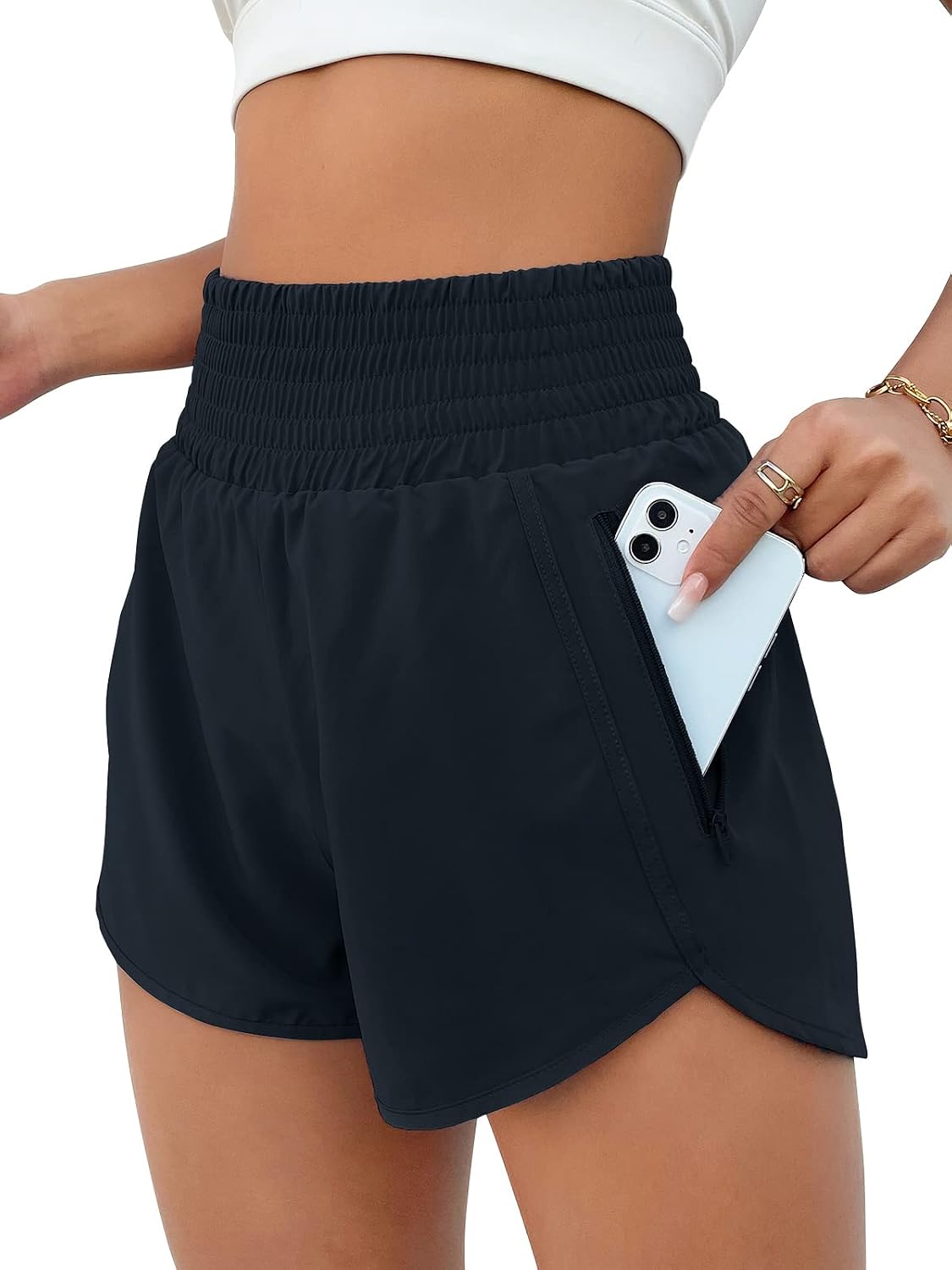 BMJL 2.5″ Athletic Shorts for Women Comfy High Waisted Short with Pocket