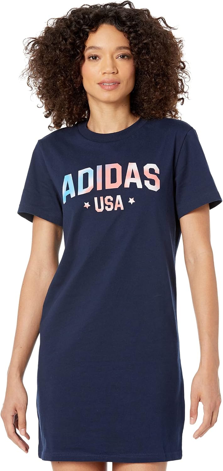 adidas Womens Americana Tee Dress Collegiate Navy, Medium