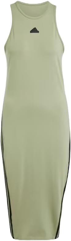 adidas Women’s Future Icons 3-Stripes Dress, Tent Green, Small